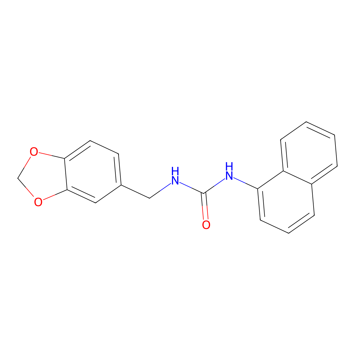 1-(1,3-Benzodioxol-5-ylmethyl)-3-naphthalen-1-ylurea molecular structure, CAS 65609-36-1