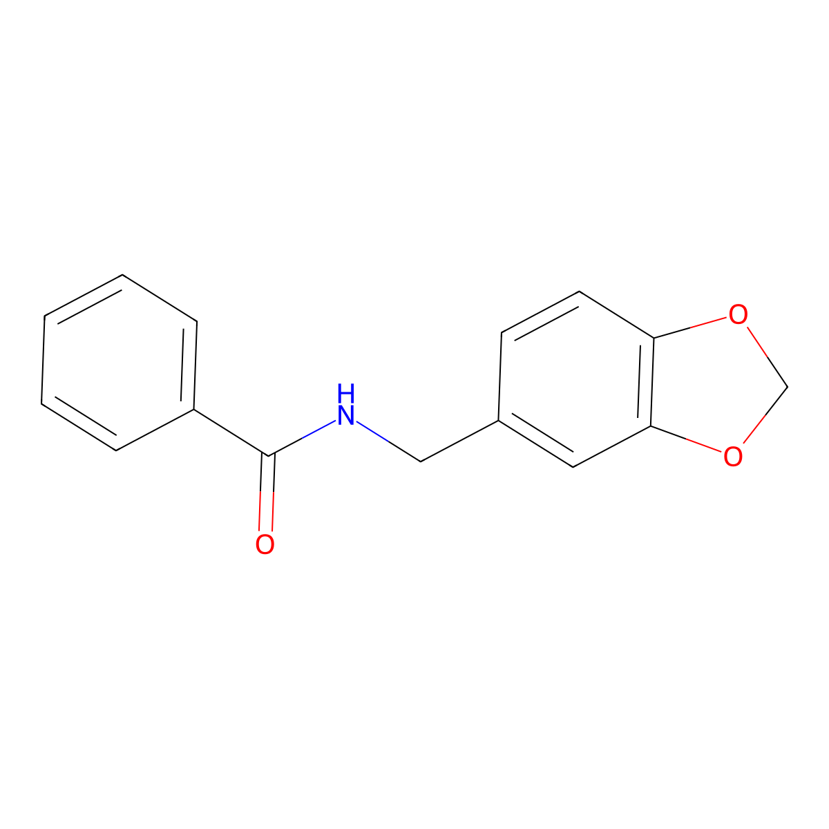 N-(1,3-benzodioxol-5-ylmethyl)benzamide molecular structure, CAS 65609-38-3