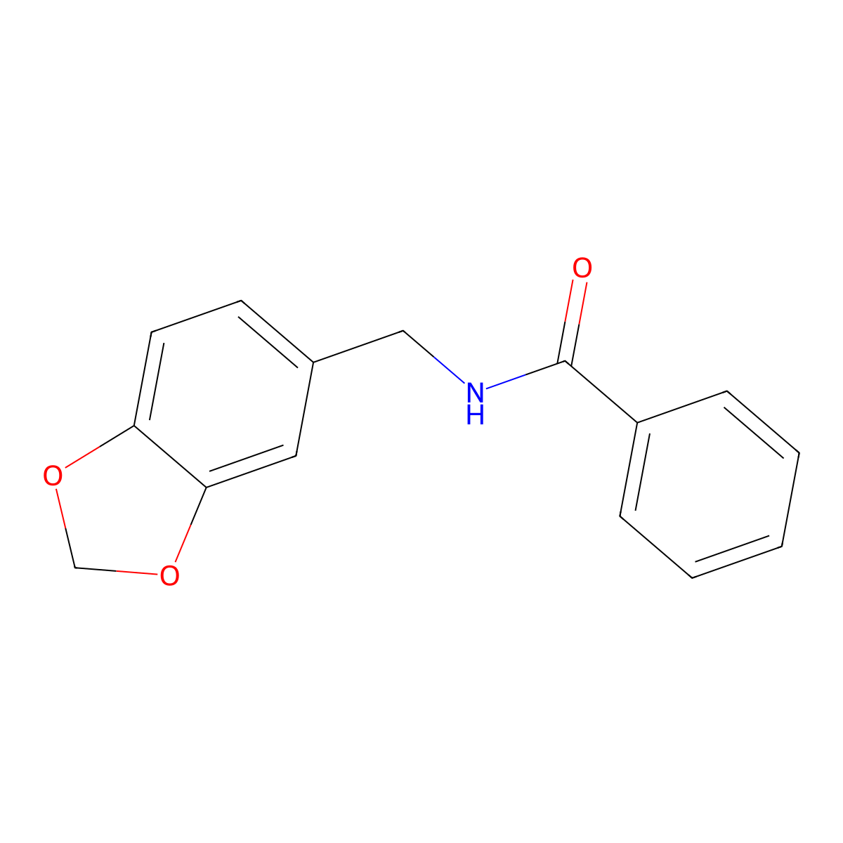 N-(1,3-benzodioxol-5-ylmethyl)benzamide molecular structure, CAS 65609-38-3