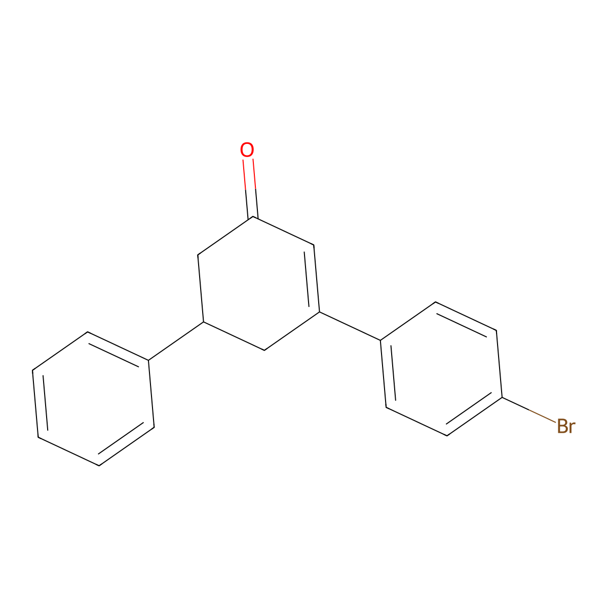 3-(4-Bromophenyl)-5-phenylcyclohex-2-en-1-one molecular structure, CAS 65609-85-0