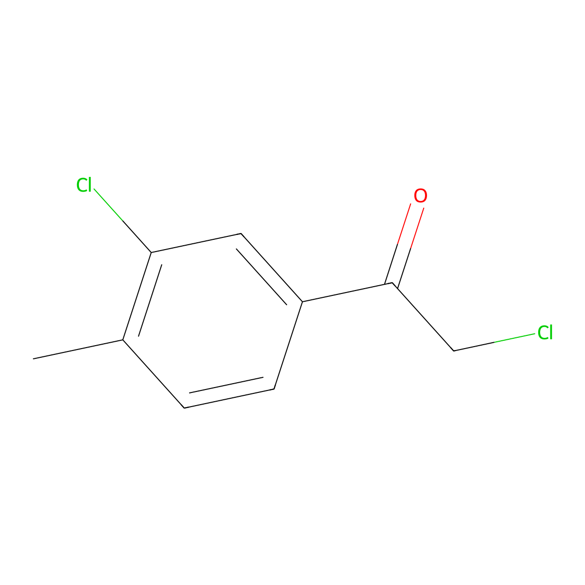 2-Chloro-1-(3-chloro-4-methylphenyl)ethan-1-one molecular structure, CAS 65610-02-8