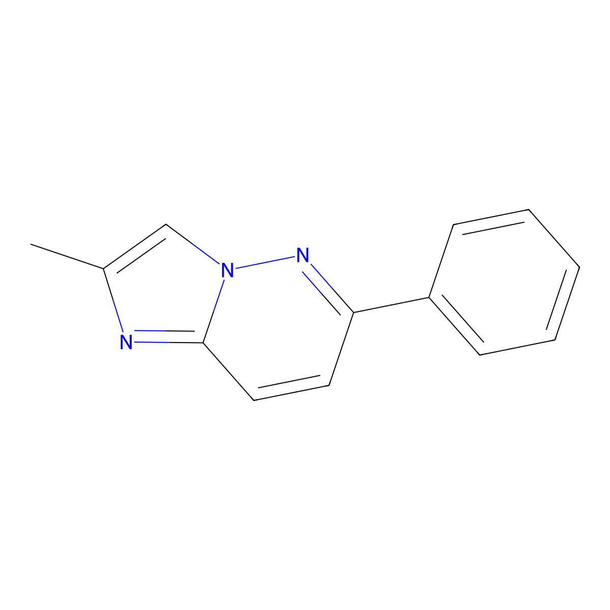 2-Methyl-6-phenylimidazo[1,2-b]pyridazine molecular structure, CAS 65610-29-9