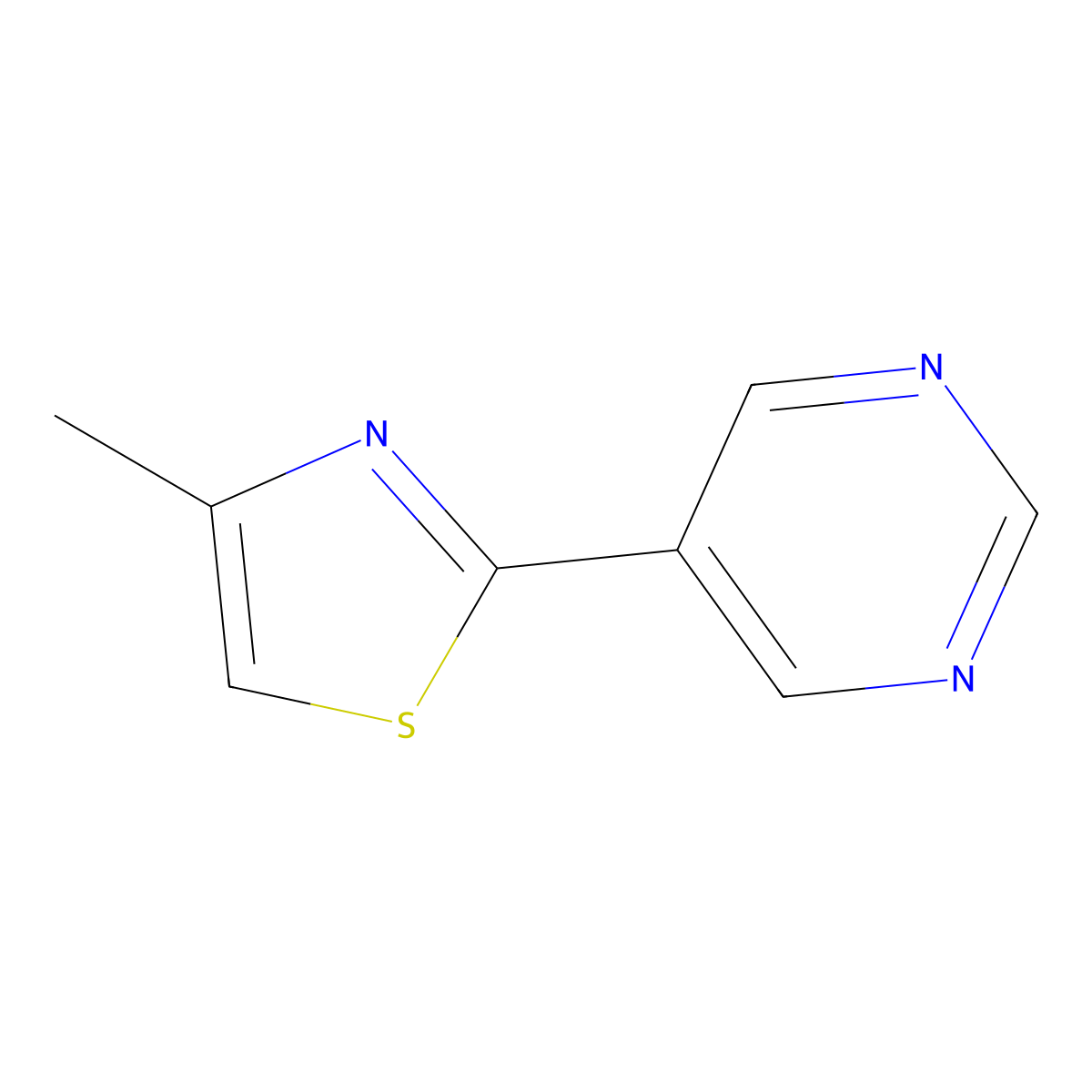 5-(4-Methyl-2-thiazolyl)pyrimidine molecular structure, CAS 65610-38-0