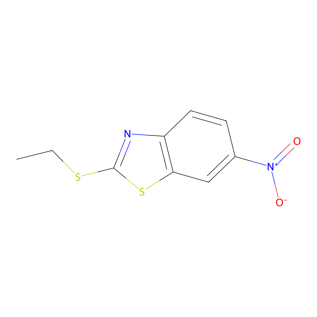 2-(Ethylthio)-6-nitro-1,3-benzothiazole molecular structure, CAS 65611-80-5