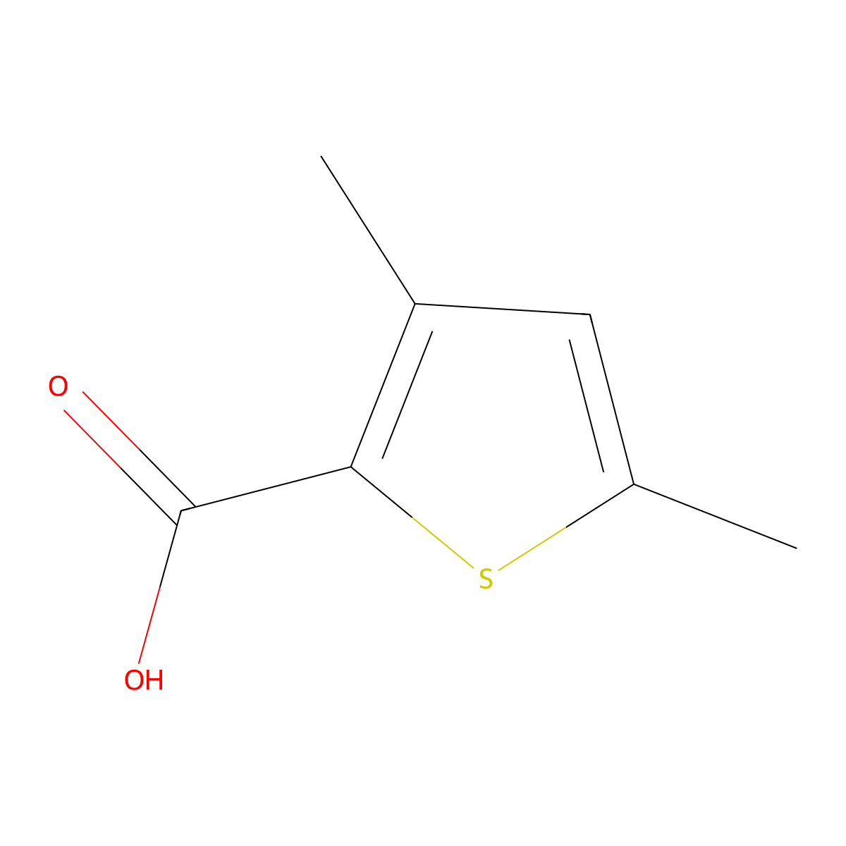 3,5-Dimethyl-2-thiophenecarboxylic acid molecular structure, CAS 65613-27-6