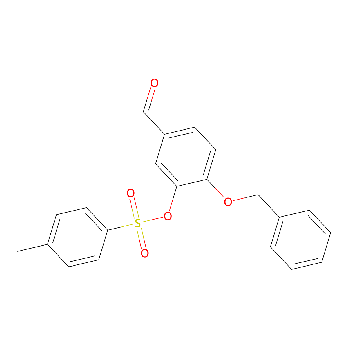 3-[[(4-Methylphenyl)sulfonyl]oxy]-4-(phenylmethoxy)benzaldehyde molecular structure, CAS 65615-20-5