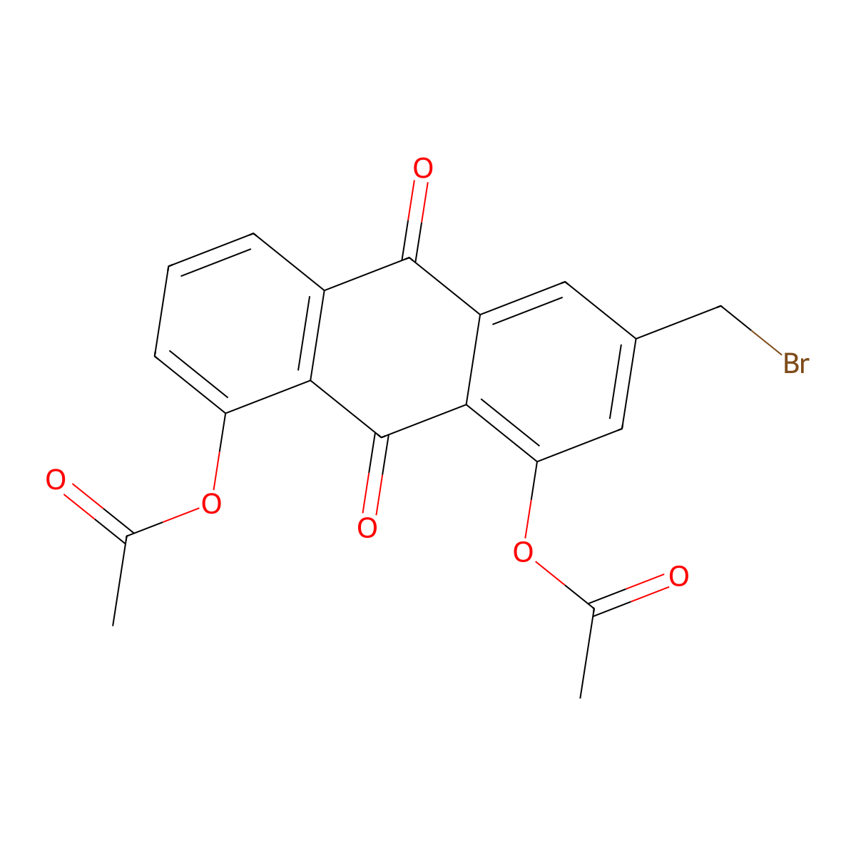 3-(Bromomethyl)-9,10-dioxo-9,10-dihydroanthracene-1,8-diyl diacetate molecular structure, CAS 65615-59-0
