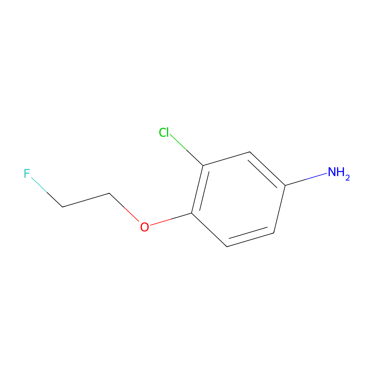 3-Chloro-4-(2-fluoroethoxy)aniline molecular structure, CAS 65617-96-1