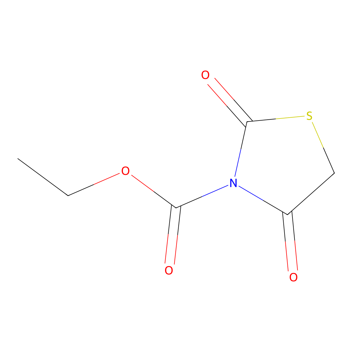 Ethyl 2,4-dioxo-1,3-thiazolidine-3-carboxylate molecular structure, CAS 65618-23-7