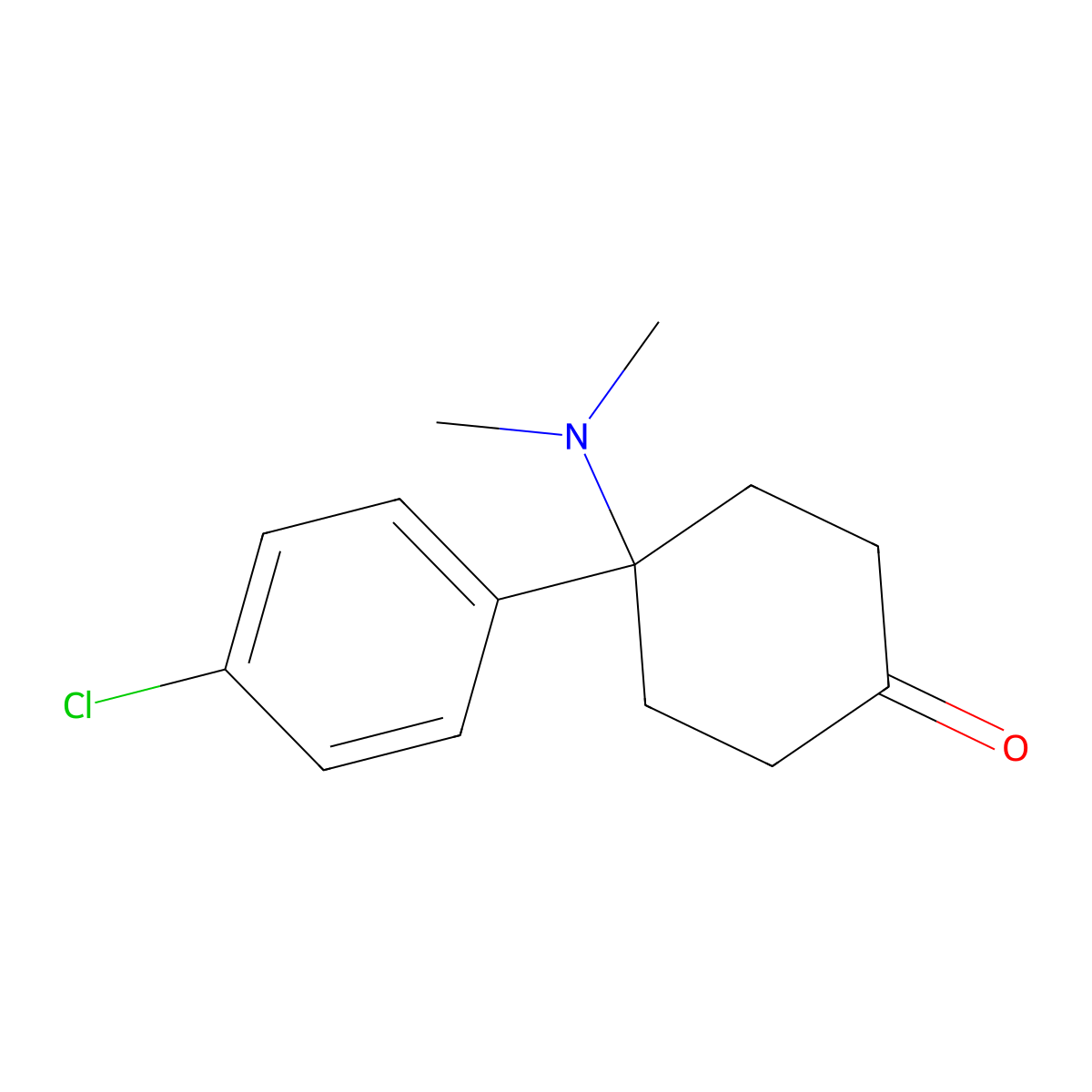 4-(4-Chlorophenyl)-4-(dimethylamino)cyclohexan-1-one molecular structure, CAS 65618-71-5