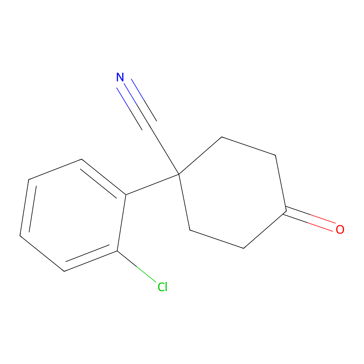 1-(2-Chlorophenyl)-4-oxocyclohexanecarbonitrile molecular structure, CAS 65618-88-4
