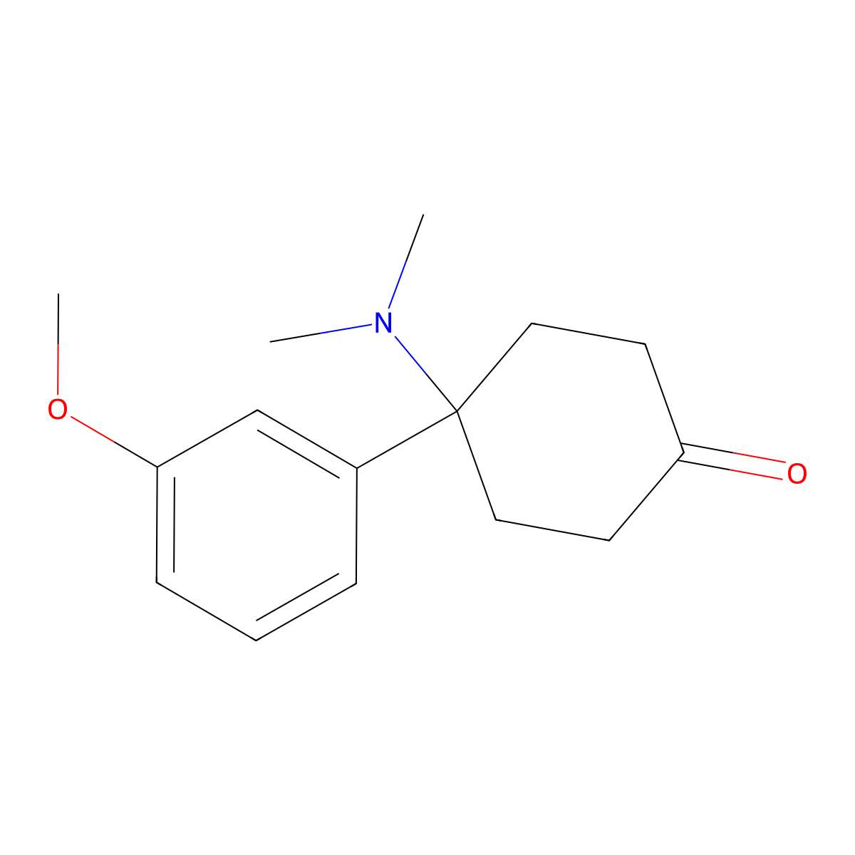 4-(Dimethylamino)-4-(3-methoxyphenyl)cyclohexan-1-one molecular structure, CAS 65618-98-6