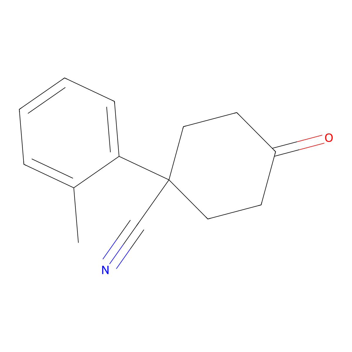 4-Oxo-1-(o-tolyl)cyclohexanecarbonitrile molecular structure, CAS 65619-09-2