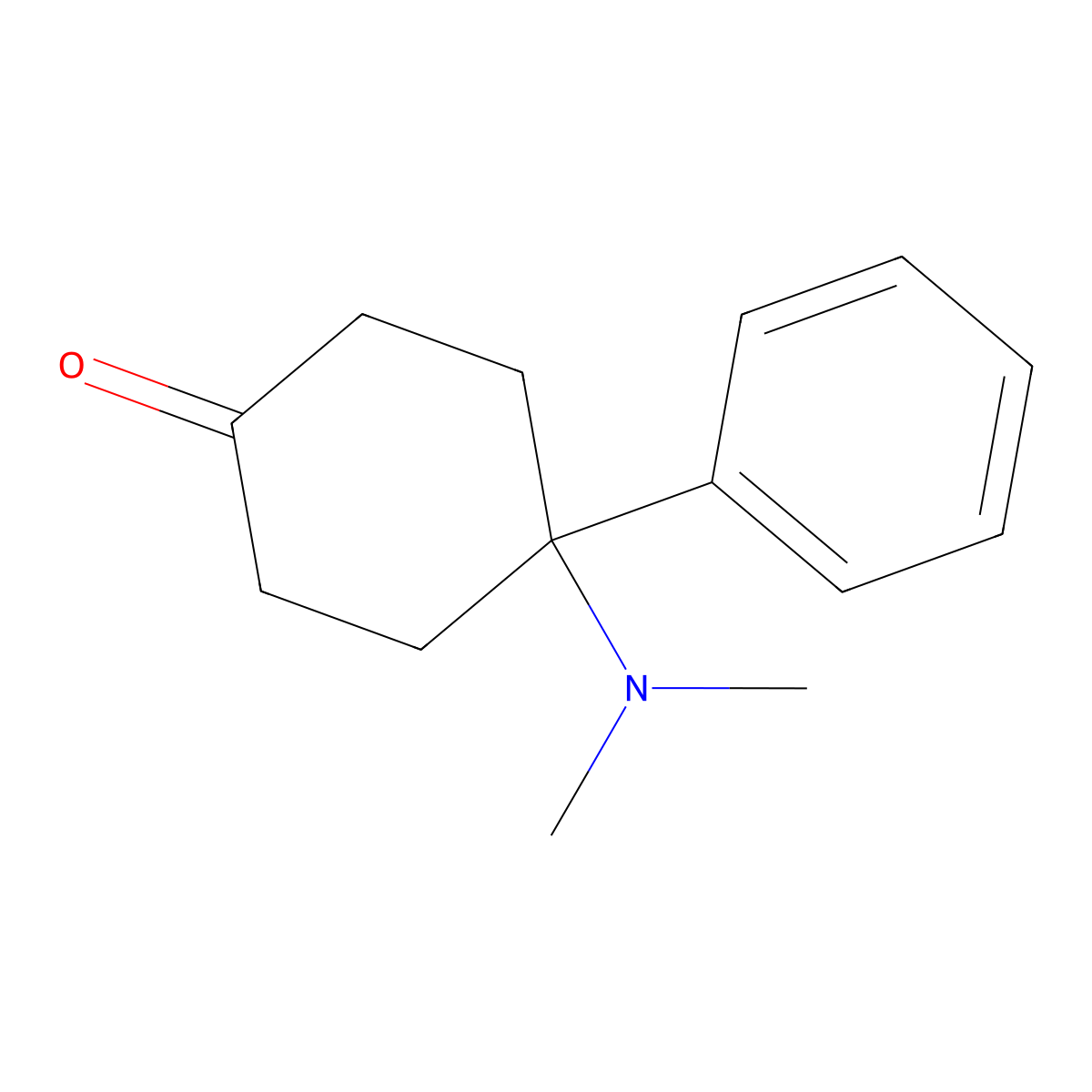4-(Dimethylamino)-4-phenylcyclohexan-1-one molecular structure, CAS 65619-20-7