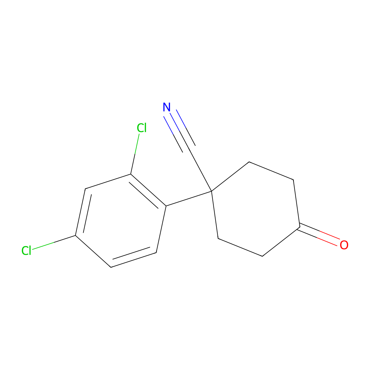 1-(2,4-Dichlorophenyl)-4-oxocyclohexane-1-carbonitrile molecular structure, CAS 65619-31-0