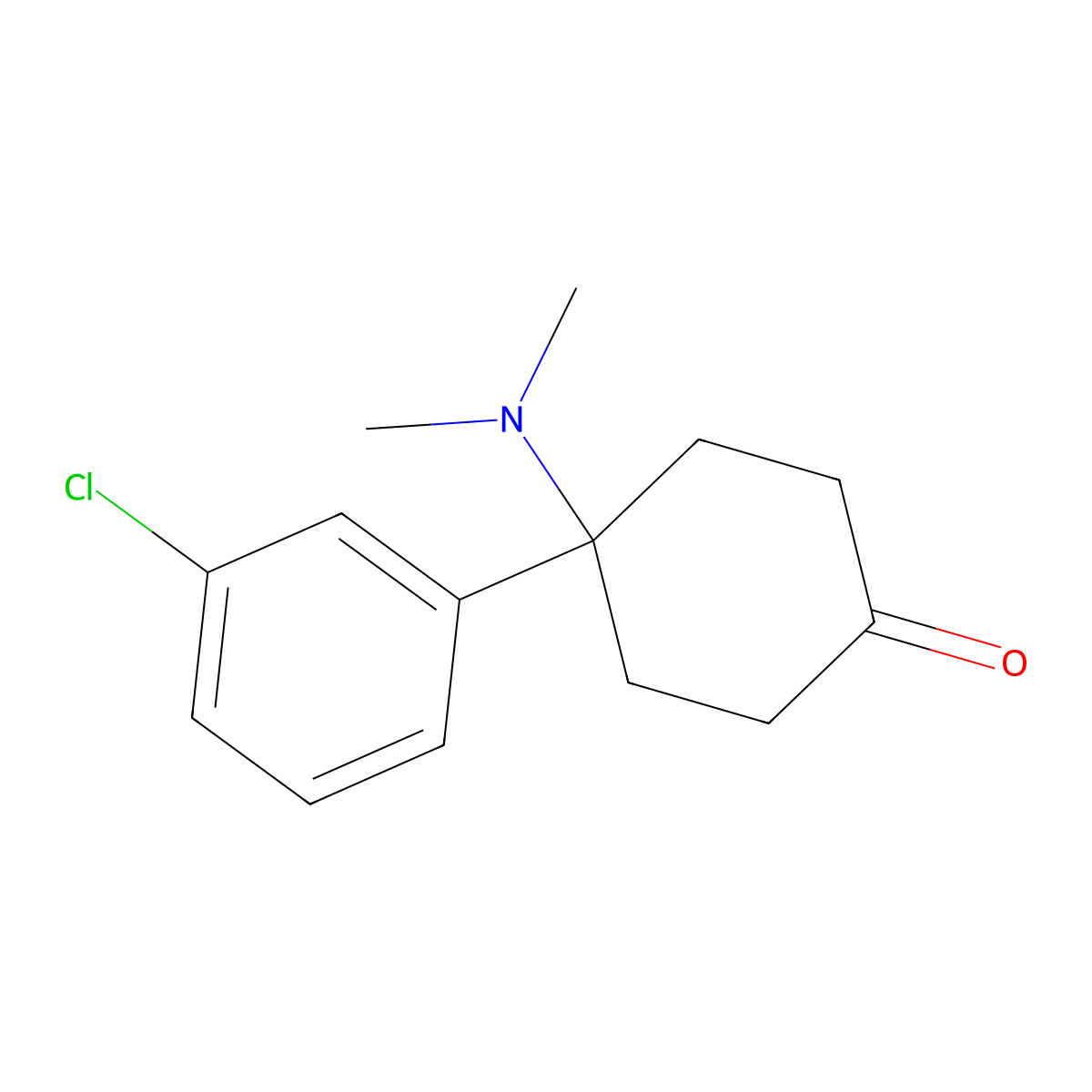 4-(3-Chlorophenyl)-4-(dimethylamino)cyclohexan-1-one molecular structure, CAS 65619-53-6
