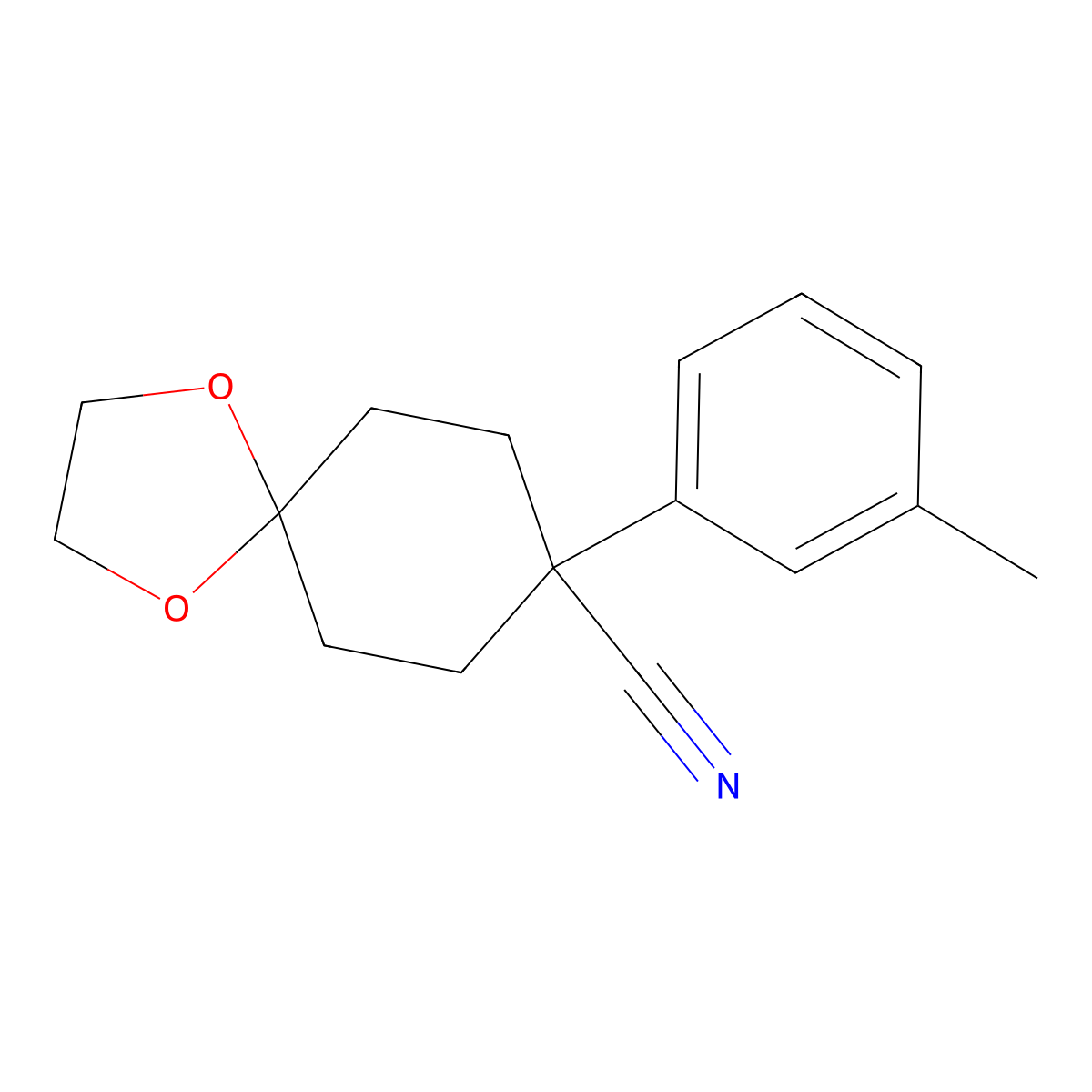 8-(3-Methylphenyl)-1,4-dioxaspiro[4.5]decane-8-carbonitrile molecular structure, CAS 65619-70-7