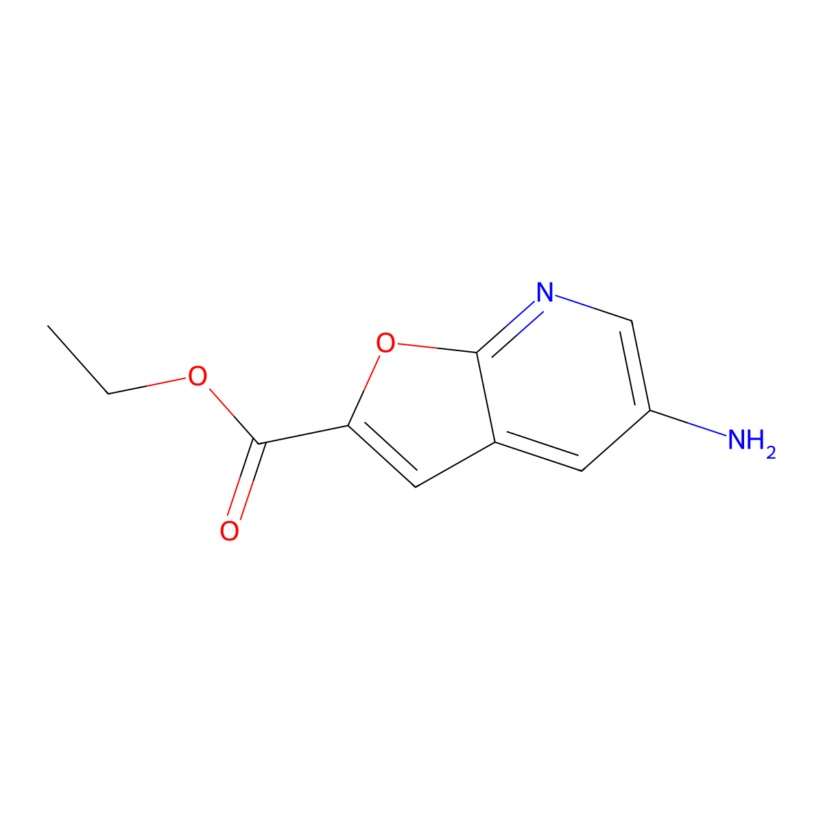 Ethyl 5-aminofuro[2,3-b]pyridine-2-carboxylate molecular structure, CAS 6562-74-9