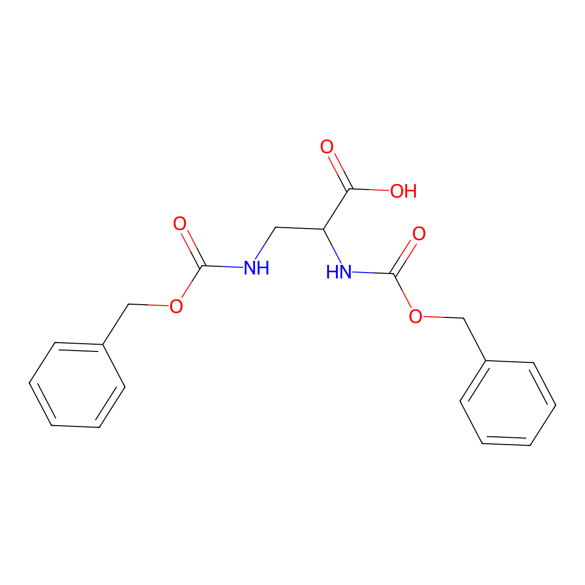 (S)-2,3-Bis(((benzyloxy)carbonyl)amino)propanoic acid molecular structure, CAS 65621-26-3
