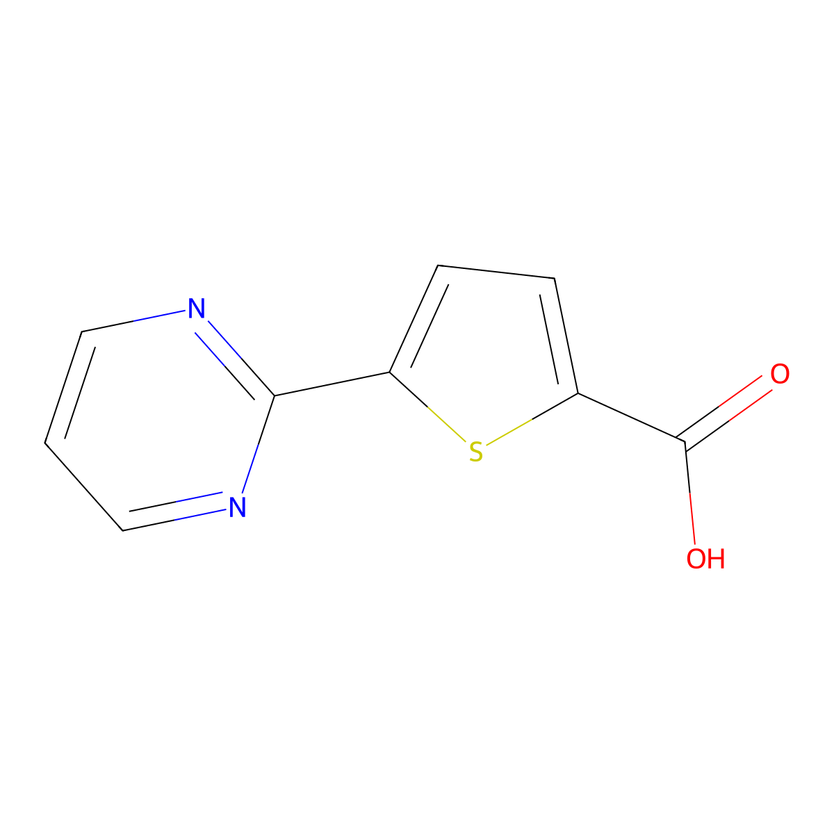 5-Pyrimidin-2-ylthiophene-2-carboxylic acid molecular structure, CAS 656226-79-8