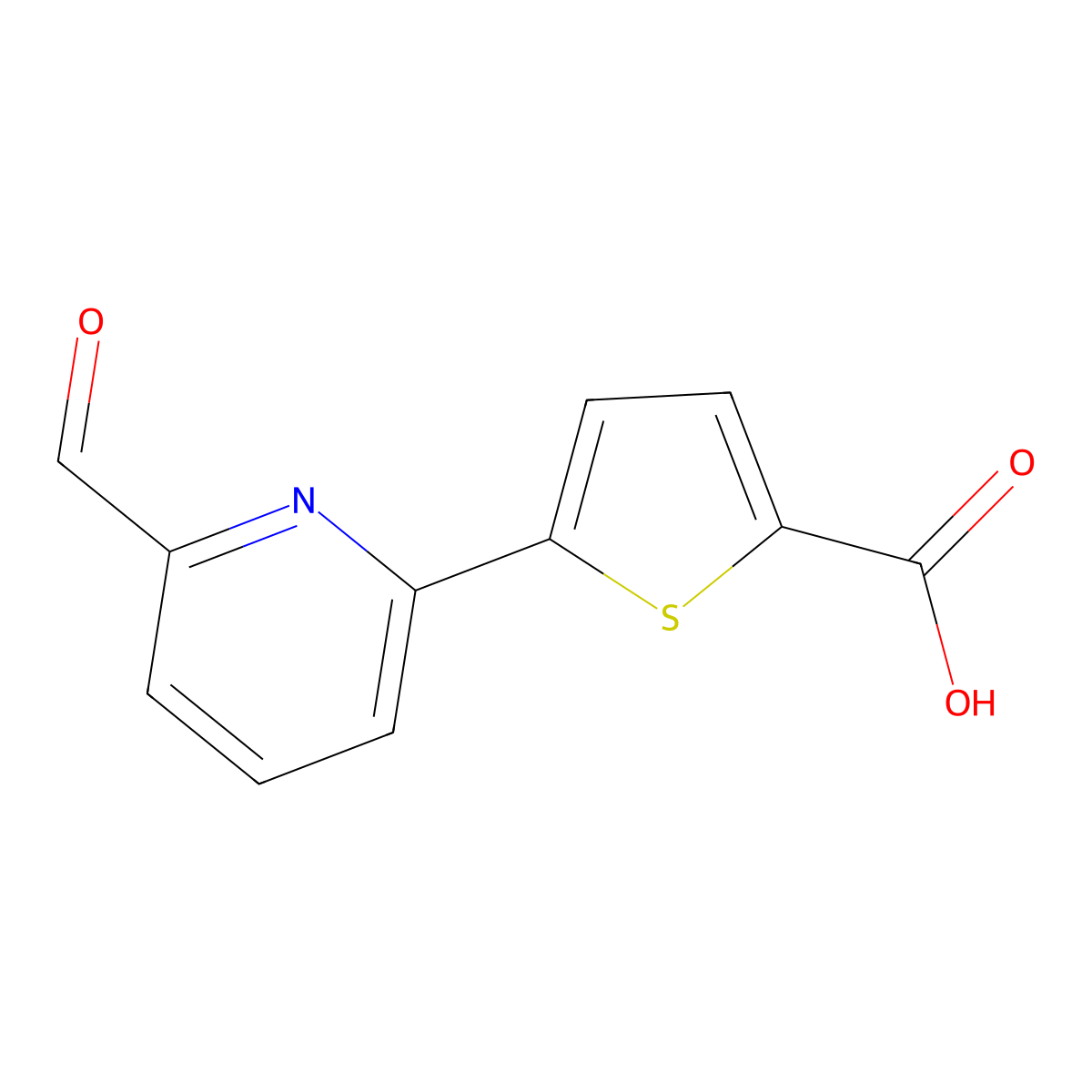 5-(6-Formylpyridin-2-yl)thiophene-2-carboxylic acid molecular structure, CAS 656227-41-7