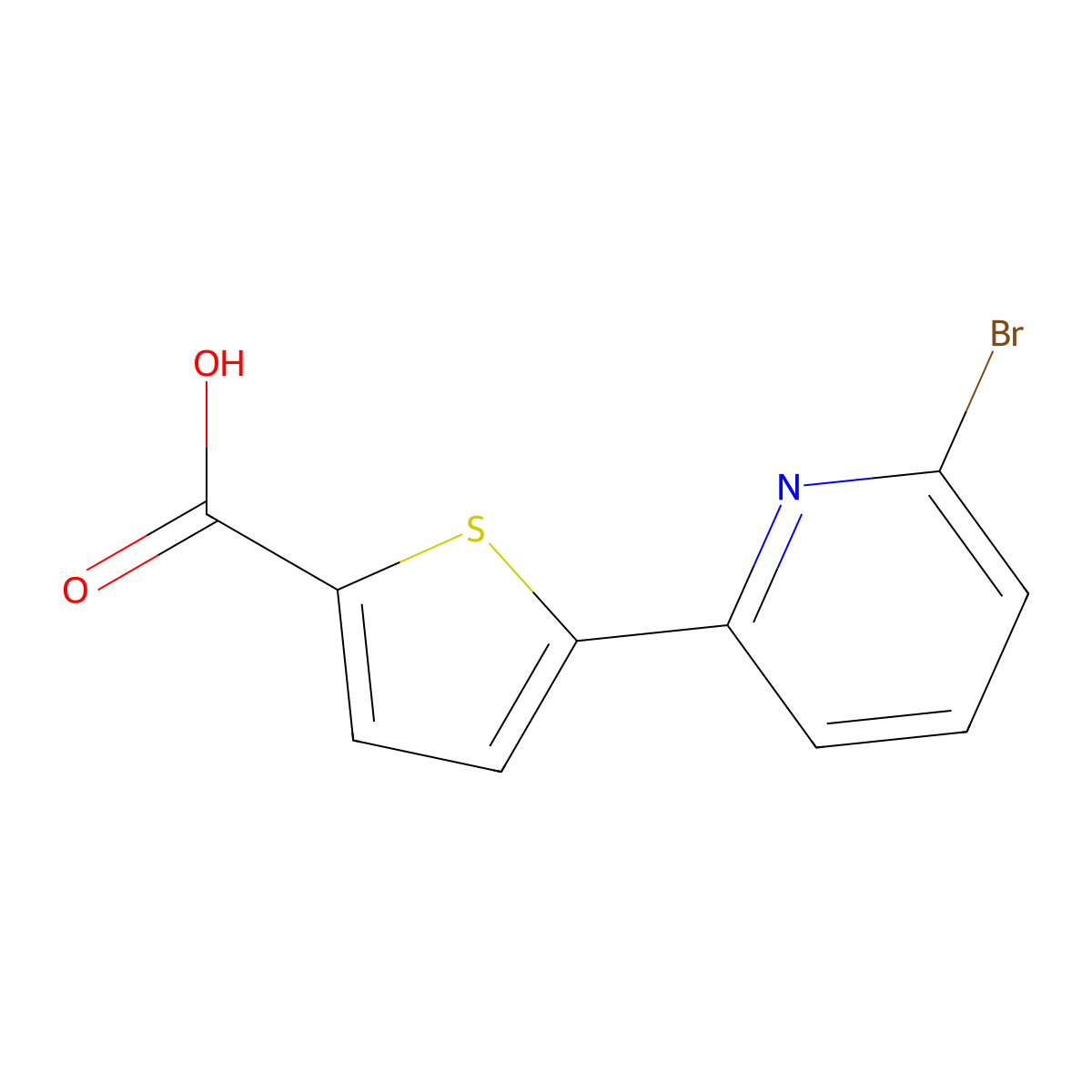 5-(6-Bromopyridin-2-yl)thiophene-2-carboxylic acid molecular structure, CAS 656227-42-8