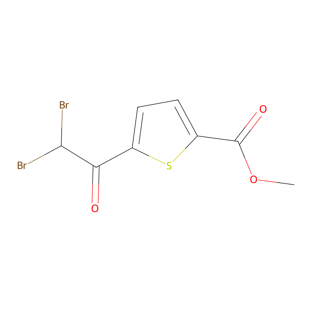 5-(2,2-Dibromo-acetyl)-thiophene-2-carboxylic acid methyl ester molecular structure, CAS 656227-47-3
