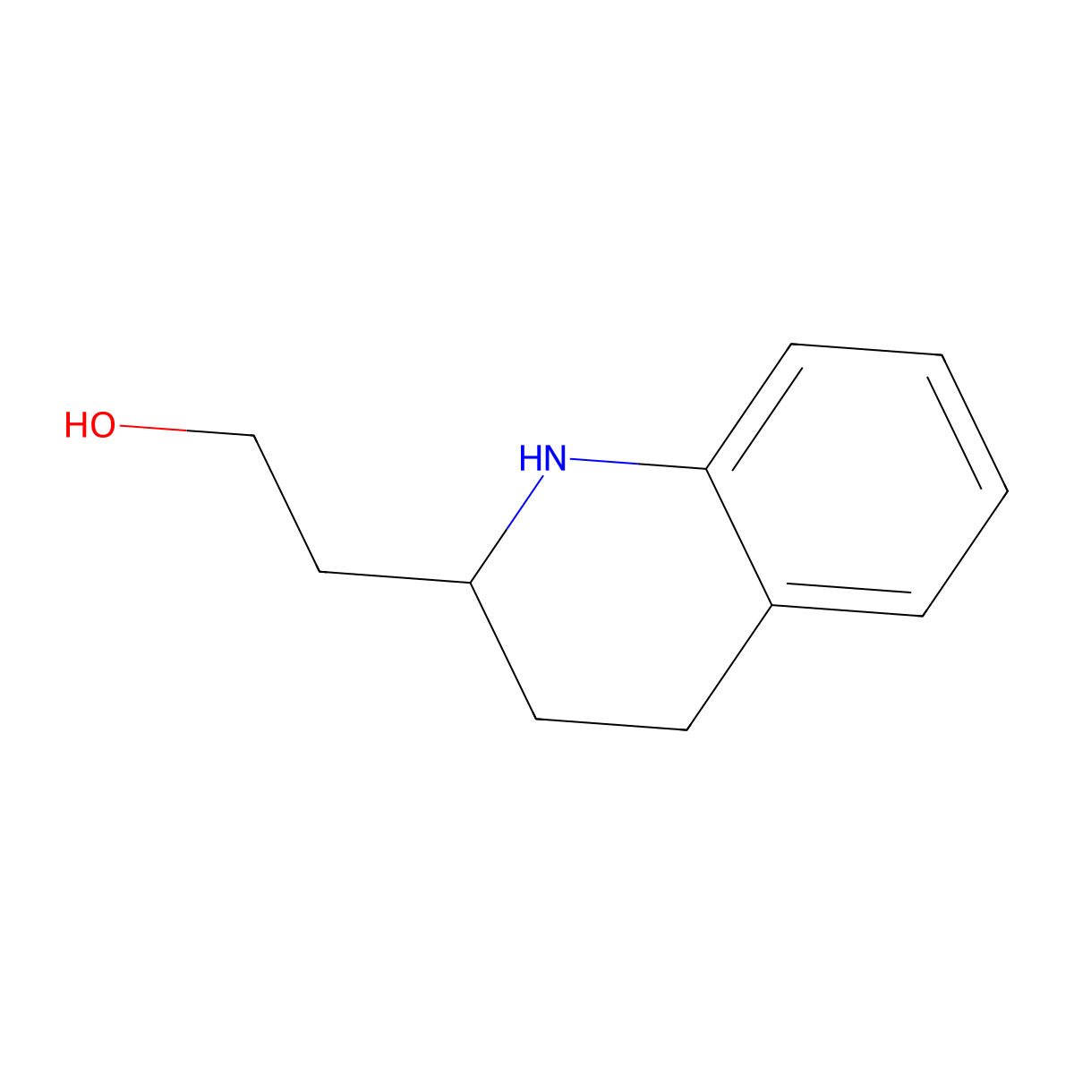 2-(1,2,3,4-Tetrahydroquinolin-2-yl)ethan-1-ol molecular structure, CAS 65623-40-7