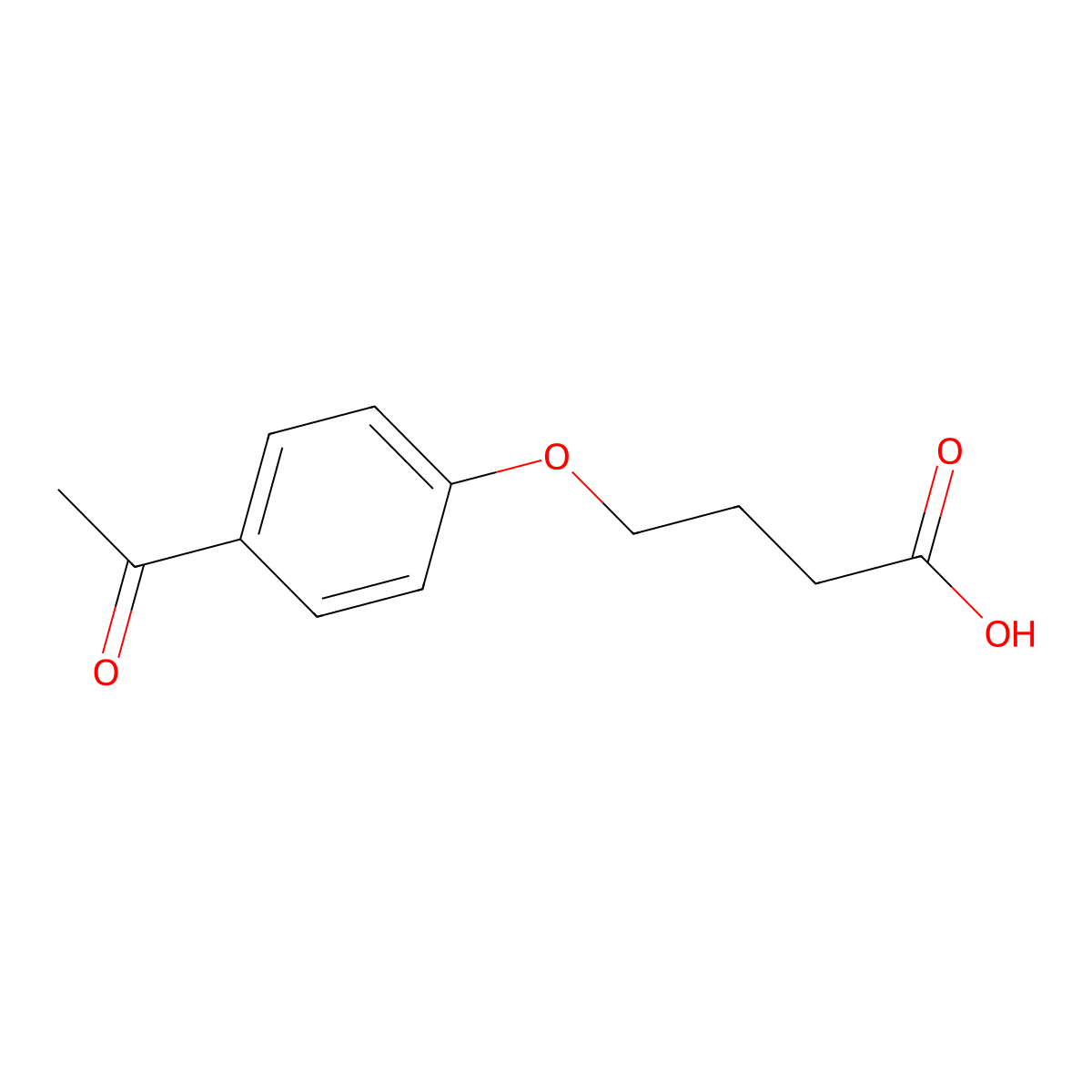 4-(4-Acetylphenoxy)butanoic acid molecular structure, CAS 65623-82-7