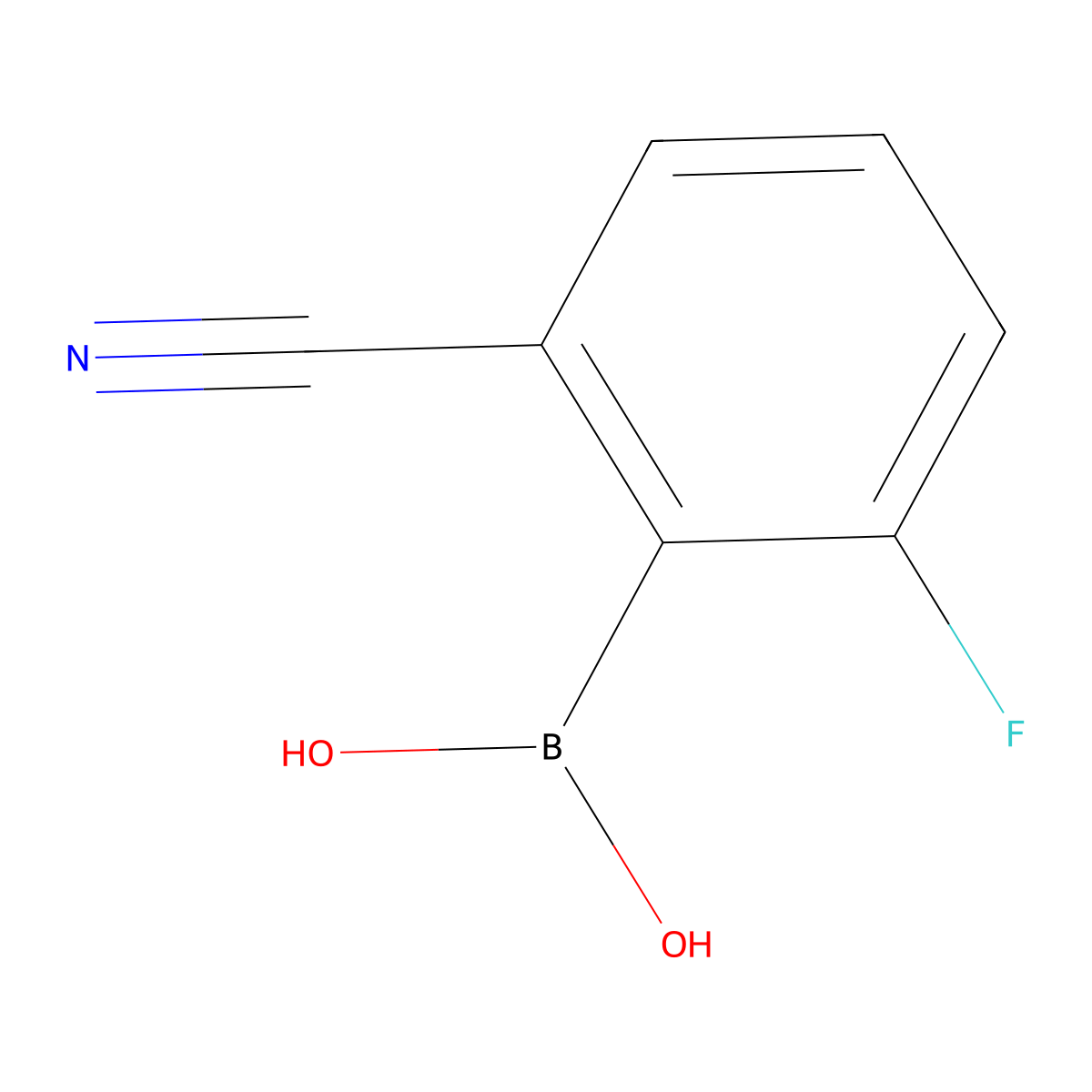 2-Cyano-6-fluorophenylboronic acid molecular structure, CAS 656235-44-8