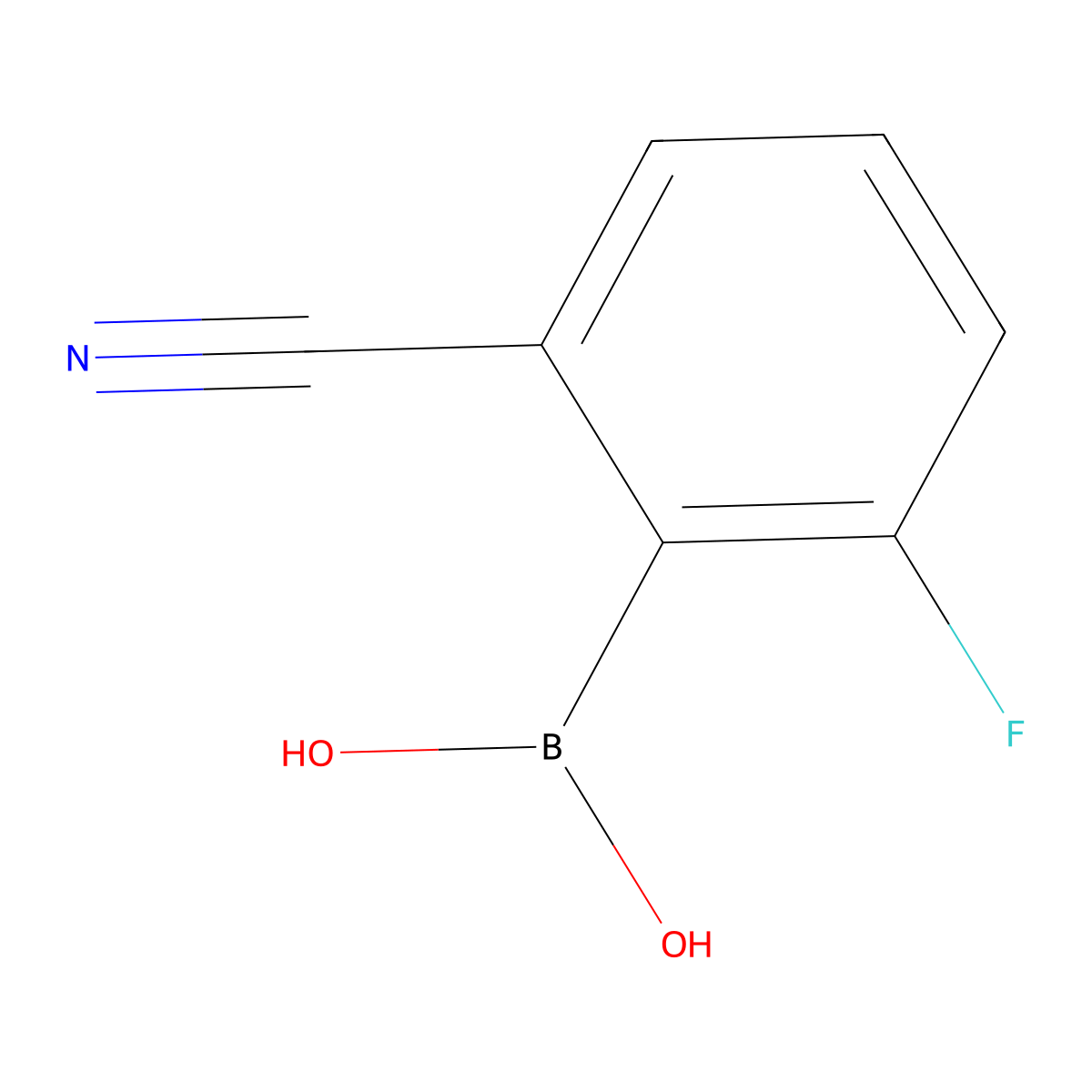 2-Cyano-6-fluorophenylboronic acid molecular structure, CAS 656235-44-8