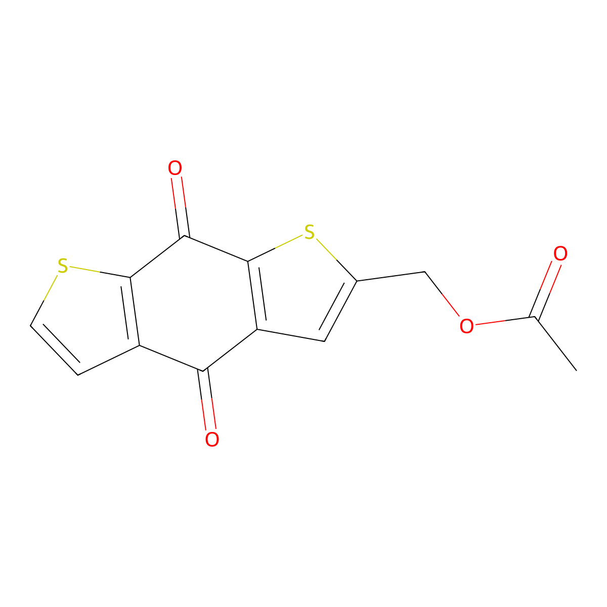 (4,8-Dioxo-4,8-dihydrobenzo[1,2-b:5,4-b']bisthiophen-2-yl)methyl acetate molecular structure, CAS 656241-21-3
