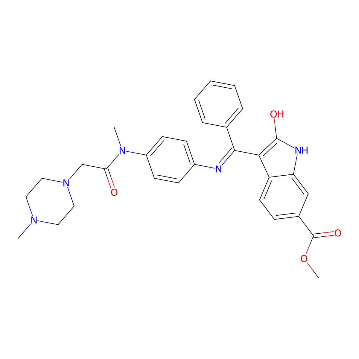 Nintedanib molecular structure, CAS 656247-17-5