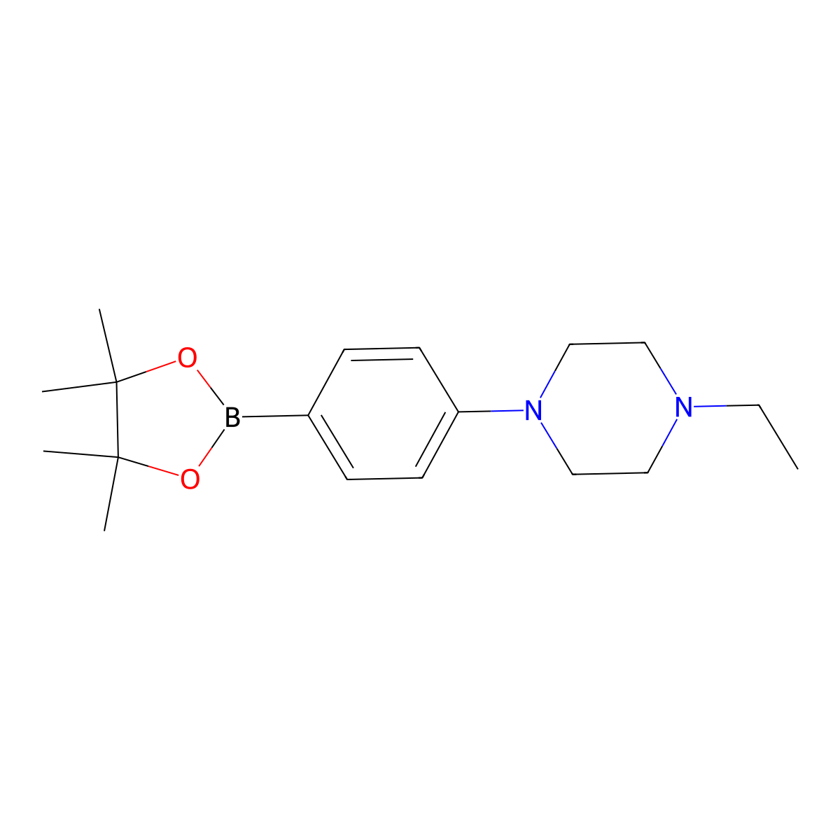 1-Ethyl-4-(4-(4,4,5,5-tetramethyl-1,3,2-dioxaborolan-2-YL)phenyl)piperazine molecular structure, CAS 656257-45-3