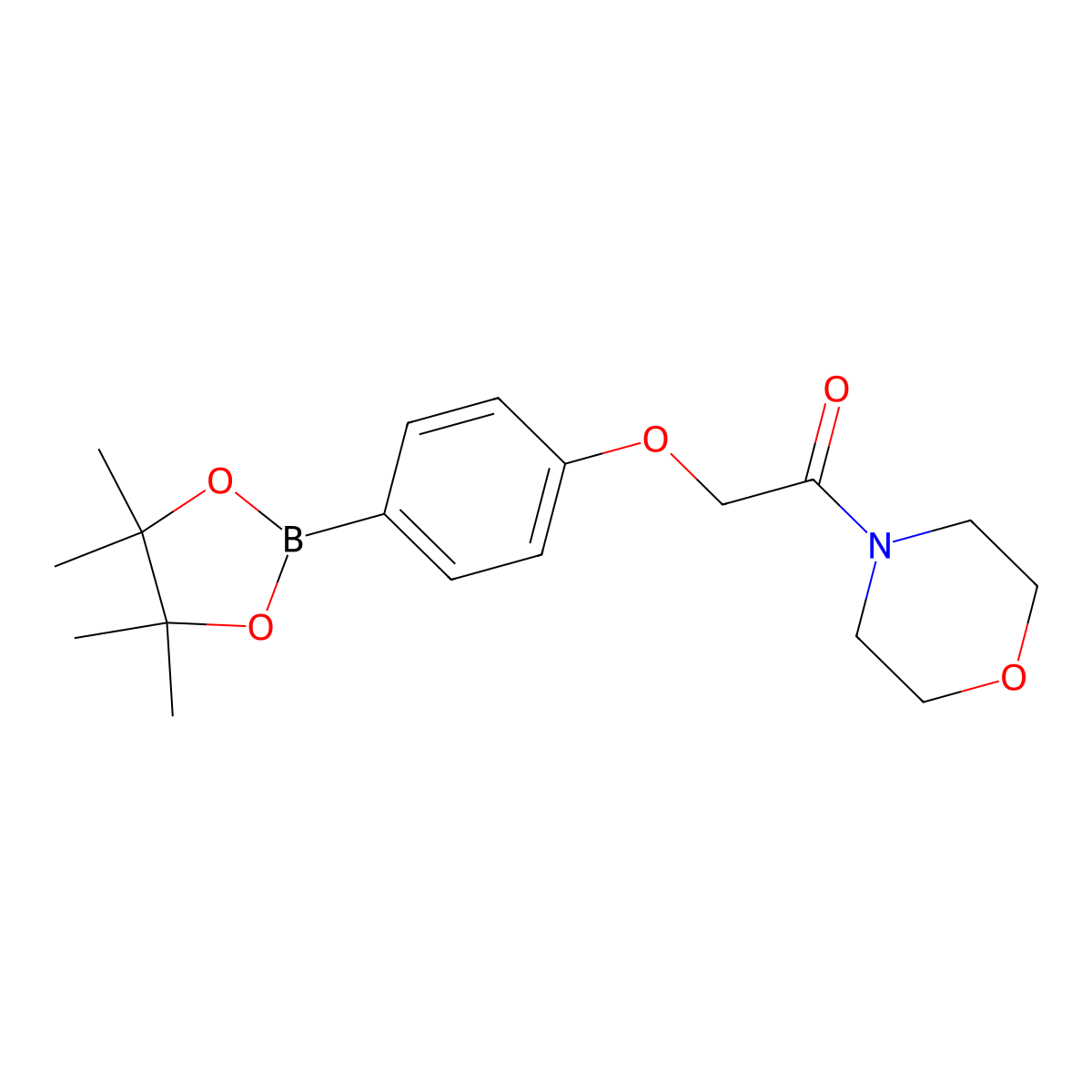 1-Morpholino-2-(4-(4,4,5,5-tetramethyl-1,3,2-dioxaborolan-2-yl)phenoxy)ethanone molecular structure, CAS 656257-49-7