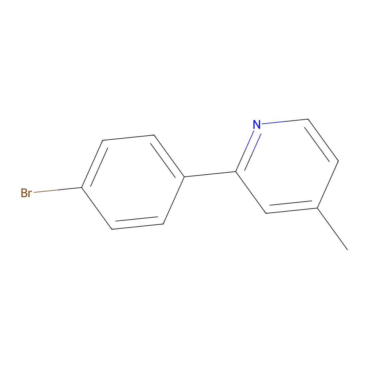 2-(4-bromophenyl)-4-methylPyridine molecular structure, CAS 656257-50-0