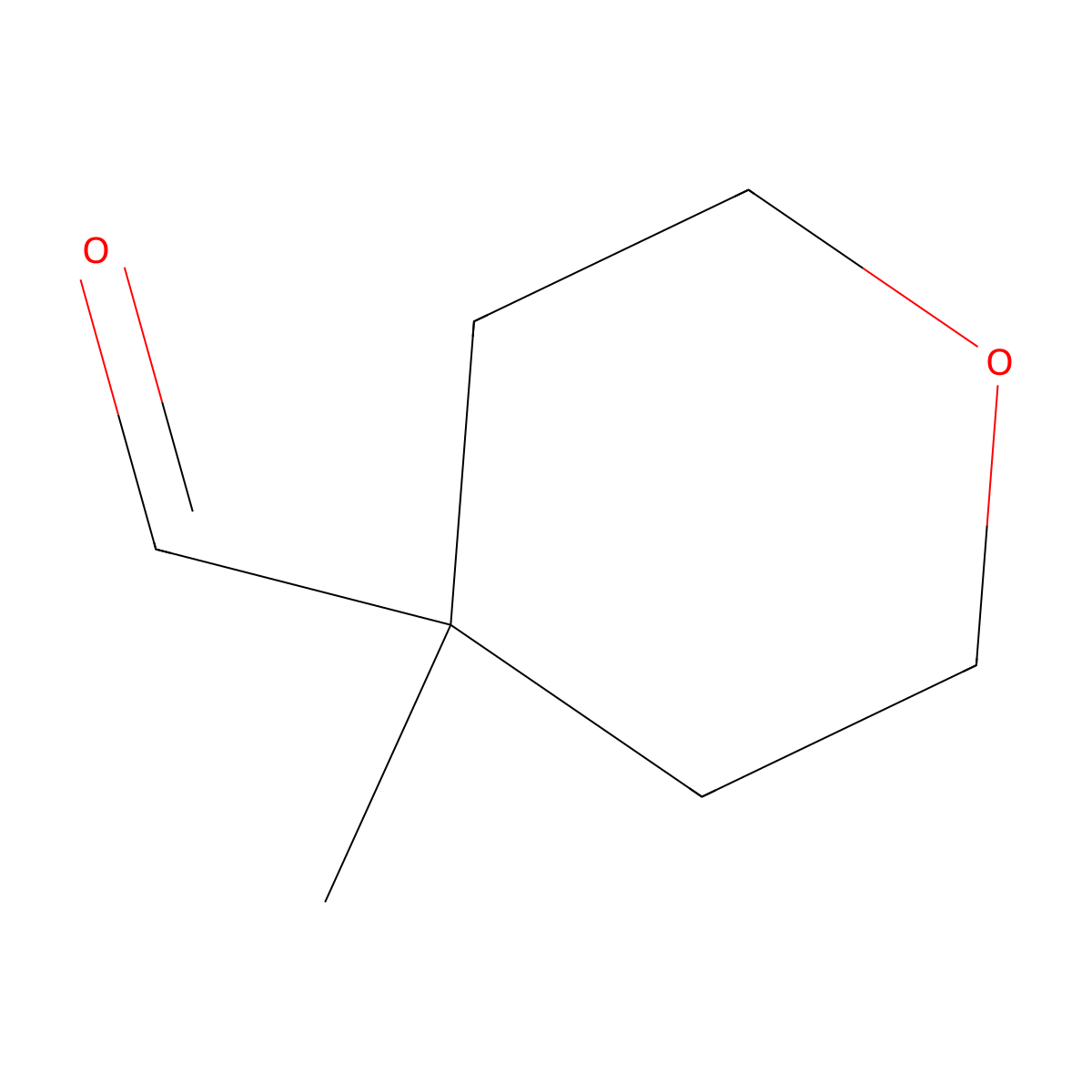 4-Methyloxane-4-carbaldehyde molecular structure, CAS 65626-22-4