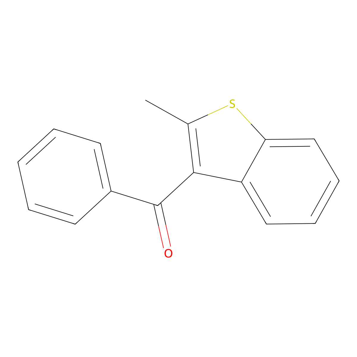 Methanone, (2-methylbenzo[b]thien-3-yl)phenyl- molecular structure, CAS 65628-46-8