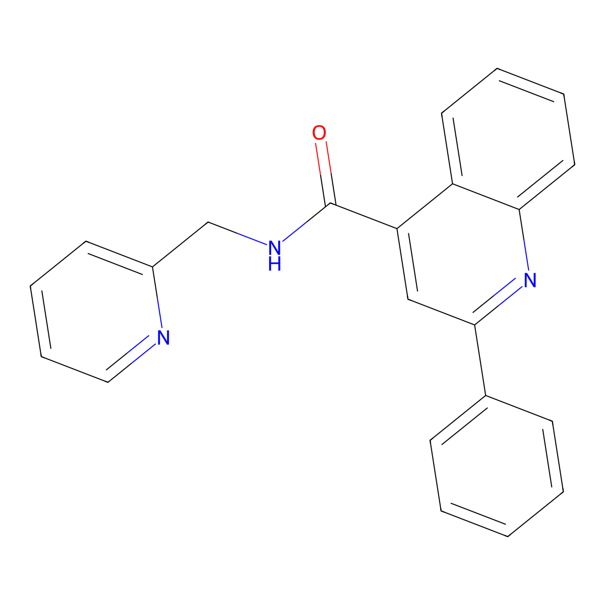 2-phenyl-N-(pyridin-2-ylmethyl)quinoline-4-carboxamide molecular structure, CAS 65628-70-8