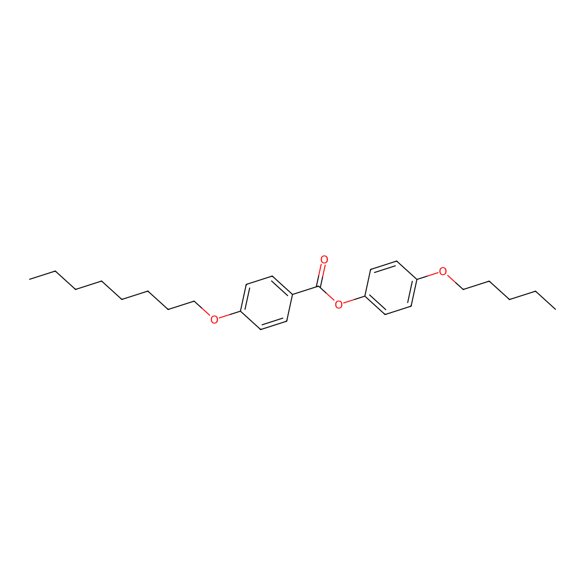 Benzoic acid, 4-(octyloxy)-, 4-(pentyloxy)phenyl ester molecular structure, CAS 65629-01-8