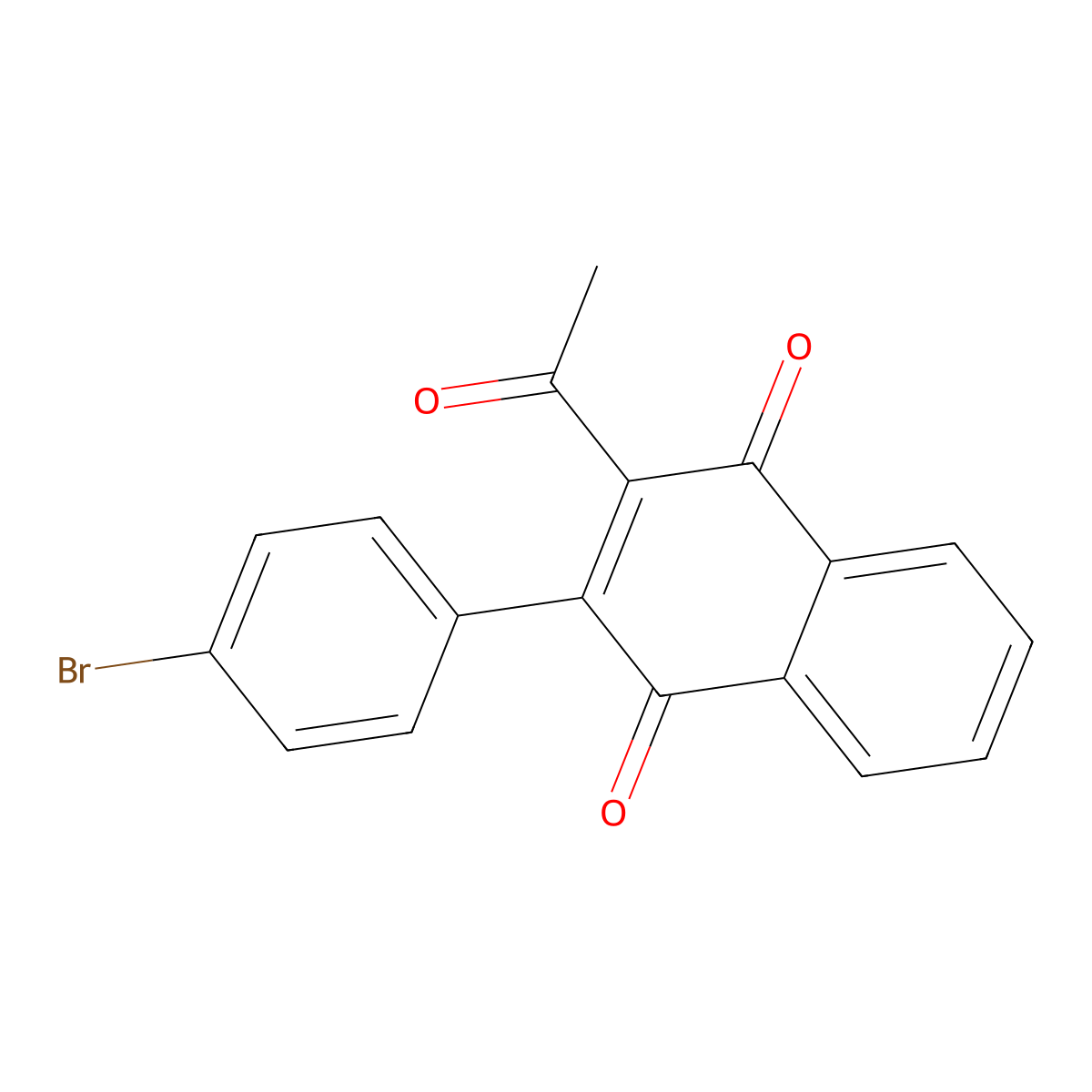 2-Acetyl-3-(4-bromo-phenyl)-[1,4]naphthoquinone molecular structure, CAS 65629-24-5