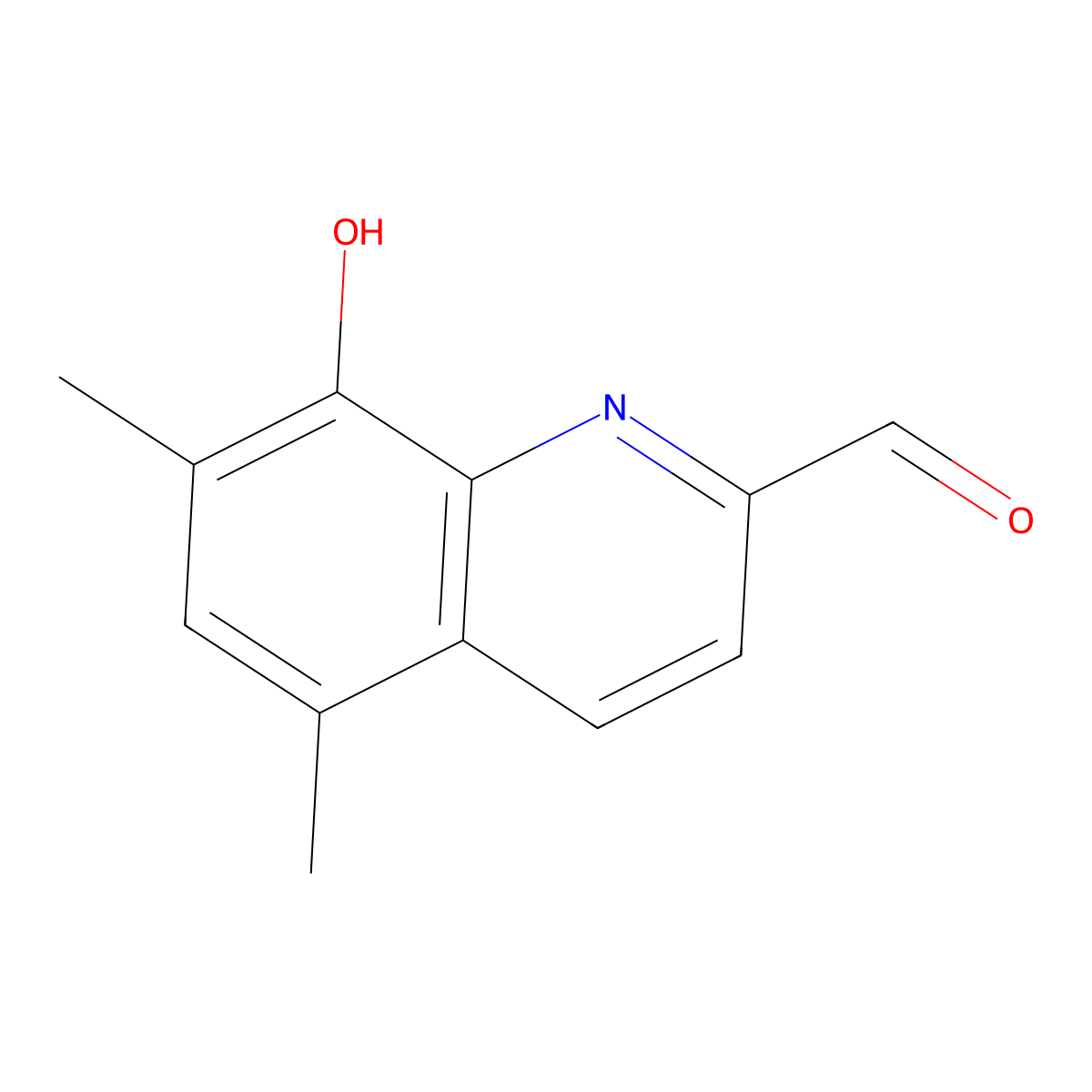 8-Hydroxy-5,7-dimethylquinoline-2-carbaldehyde molecular structure, CAS 6563-24-2