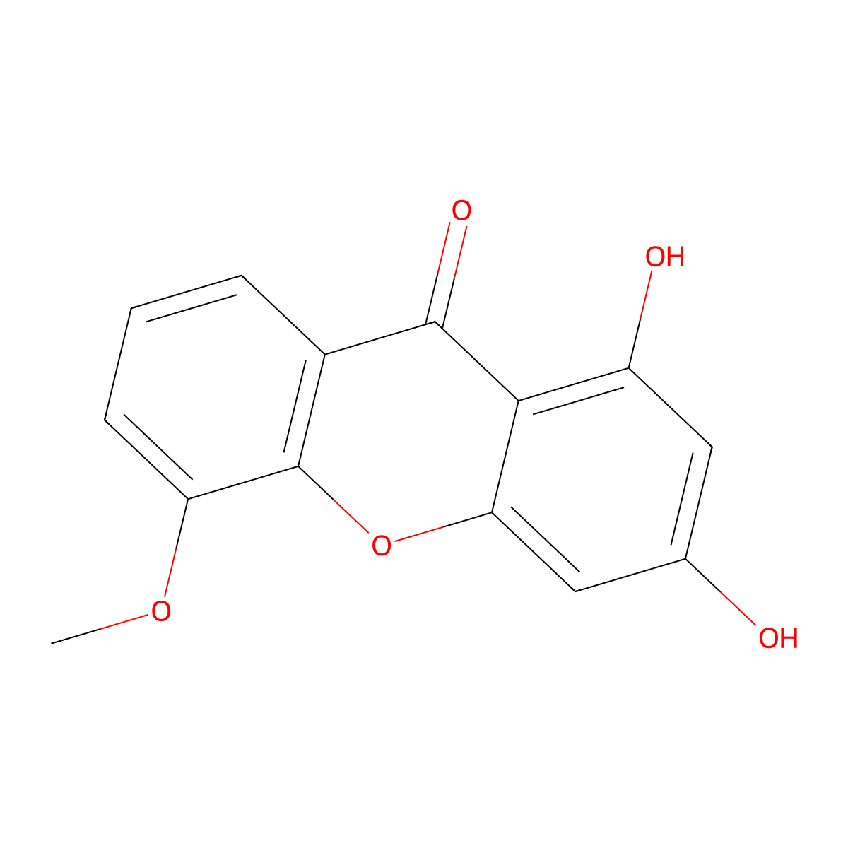 1,3-dihydroxy-5-methoxy-9H-xanthen-9-one molecular structure, CAS 6563-47-9