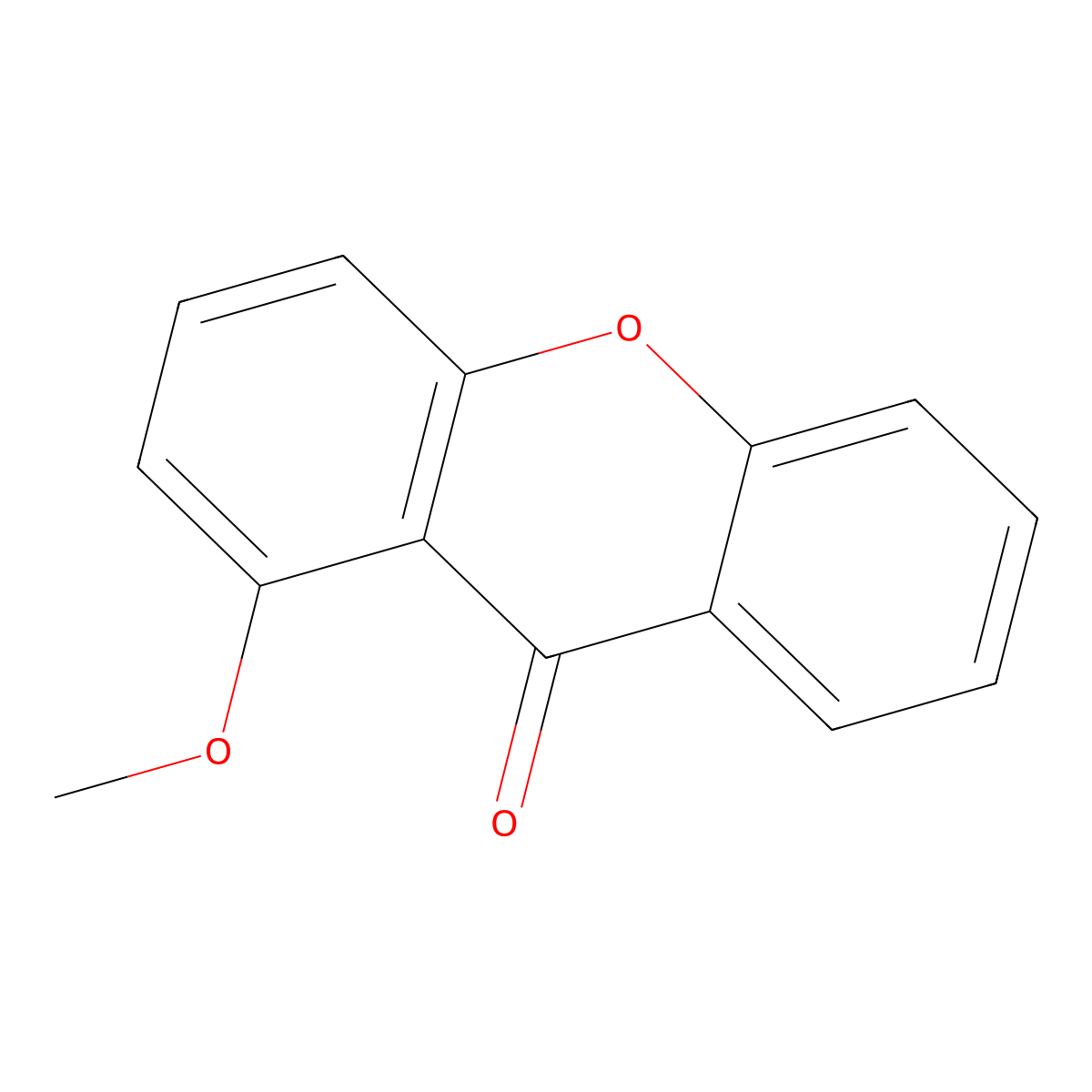 9H-Xanthen-9-one, 1-methoxy- molecular structure, CAS 6563-60-6