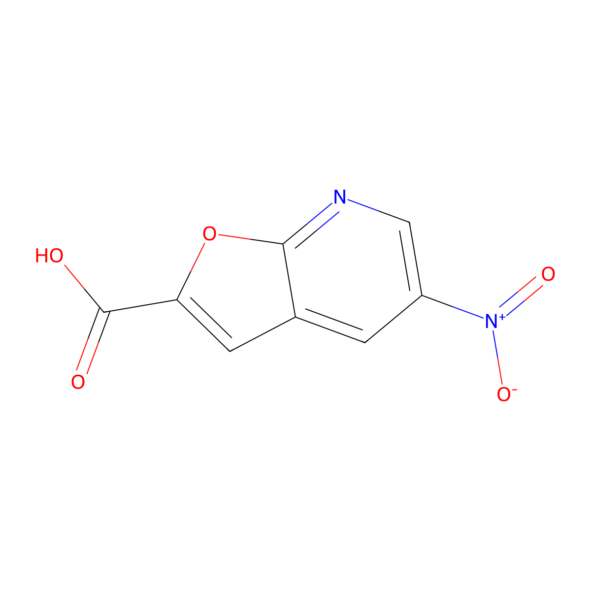 5-Nitrofuro[2,3-b]pyridine-2-carboxylic acid molecular structure, CAS 6563-65-1