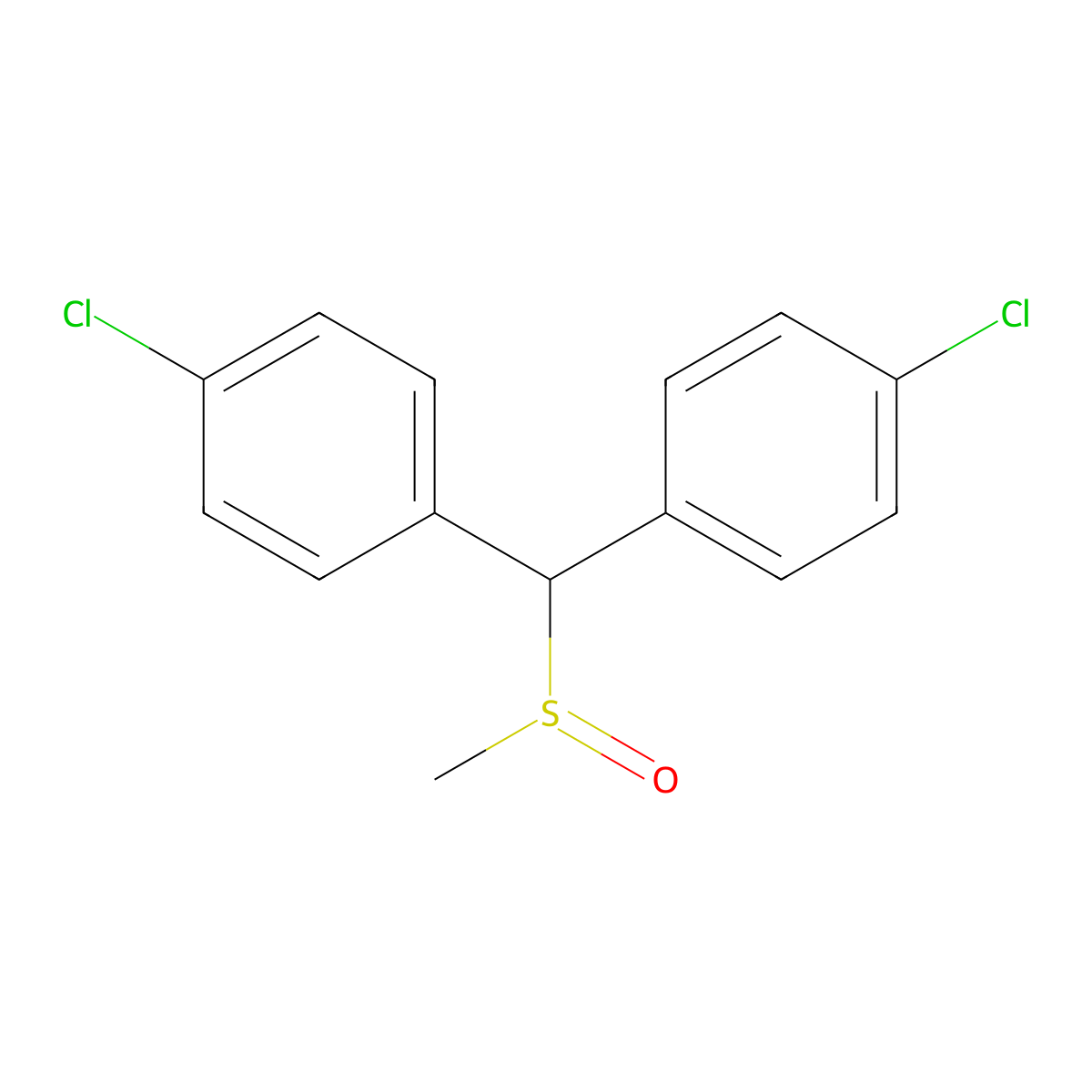 Bis(p-chlorophenyl)methyl methyl sulfoxide molecular structure, CAS 65632-81-7