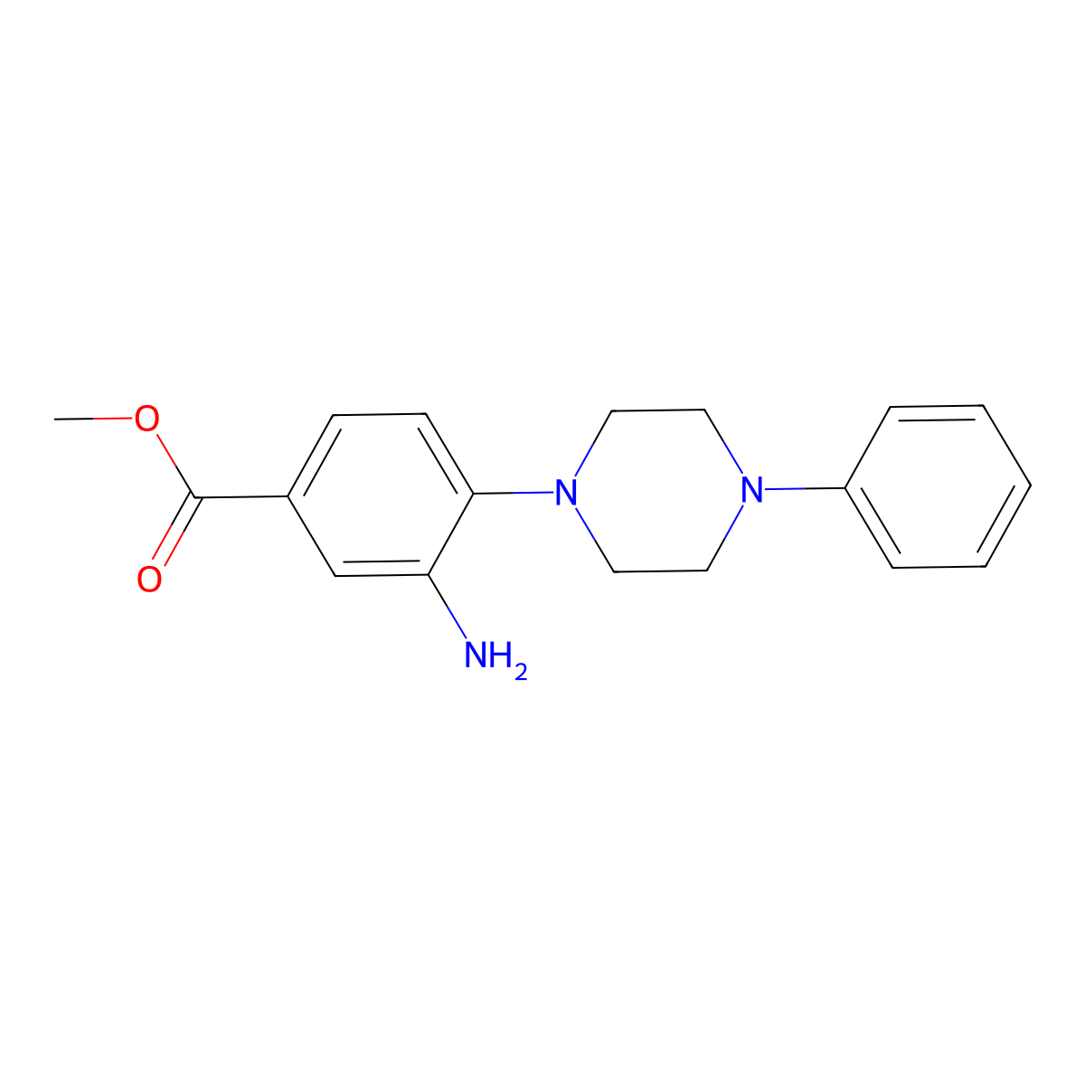 Methyl 3-amino-4-(4-phenylpiperazin-1-yl)benzoate molecular structure, CAS 65639-65-8