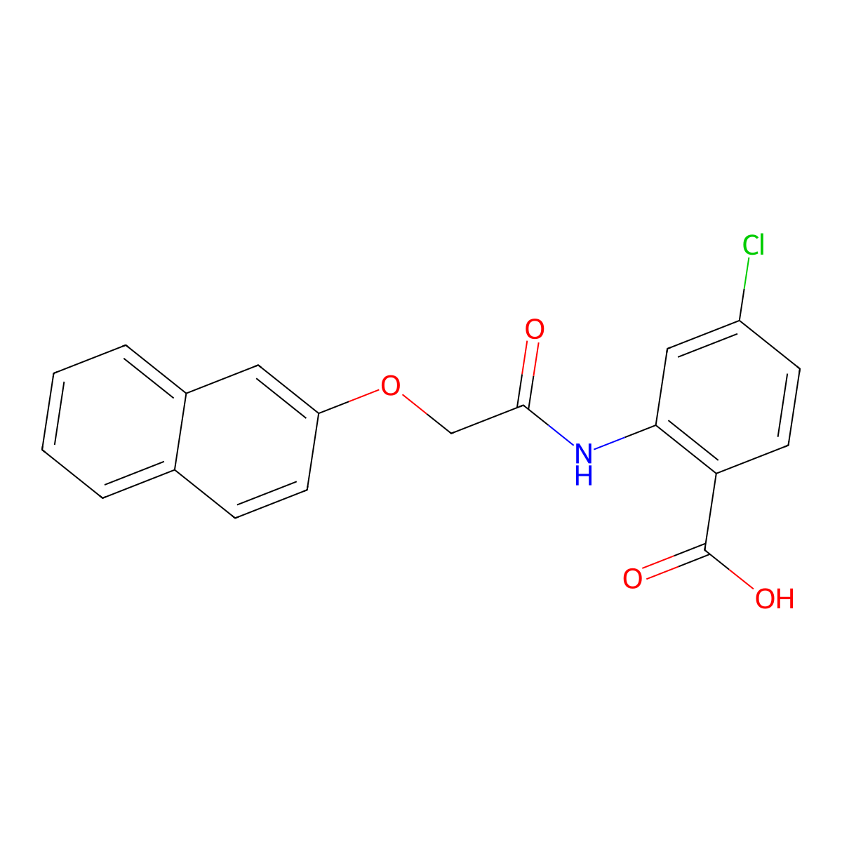 4-chloro-2-[(2-naphthalen-2-yloxyacetyl)amino]benzoic Acid molecular structure, CAS 6564-04-1