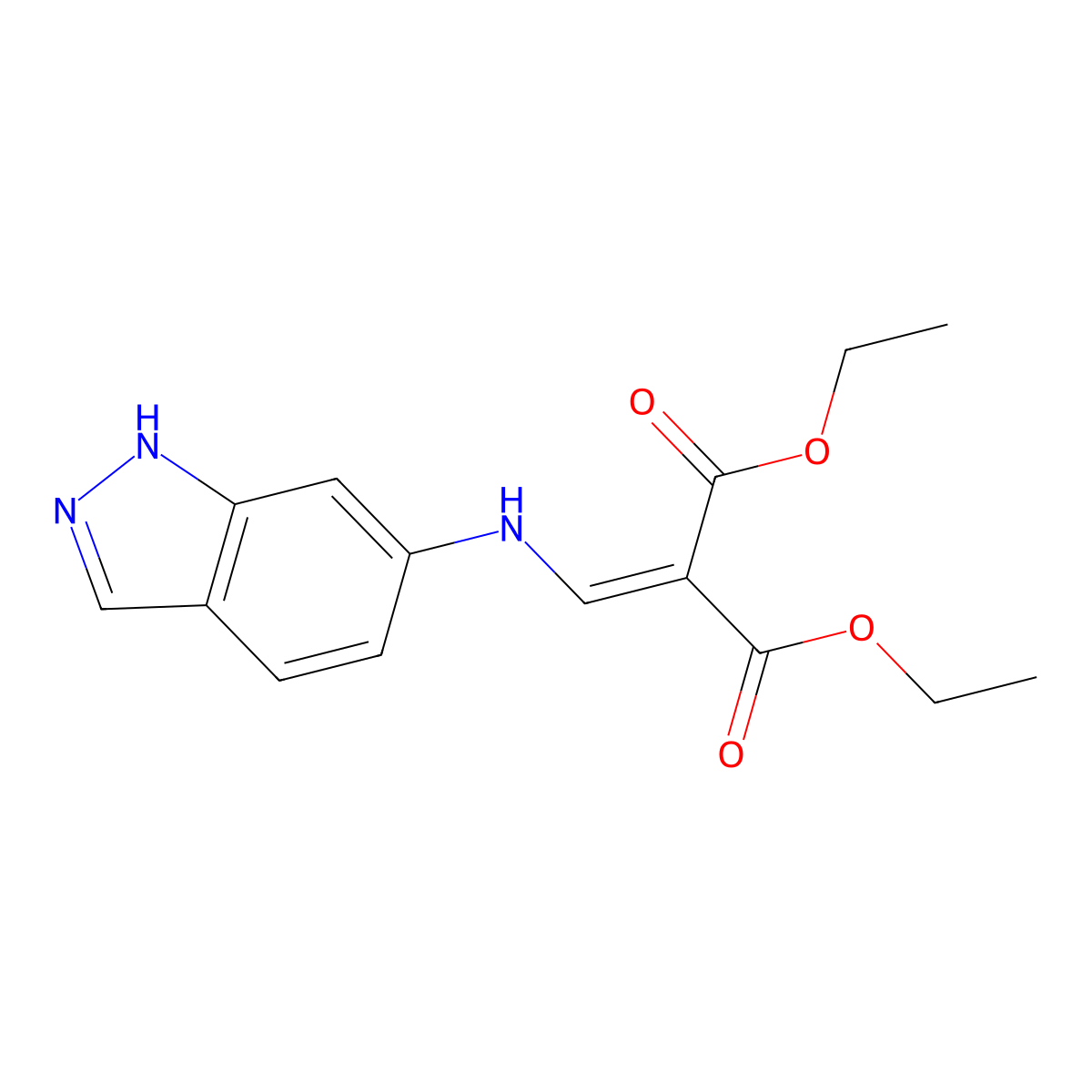diethyl 2-[(1H-indazol-6-ylamino)methylene]malonate molecular structure, CAS 65642-21-9