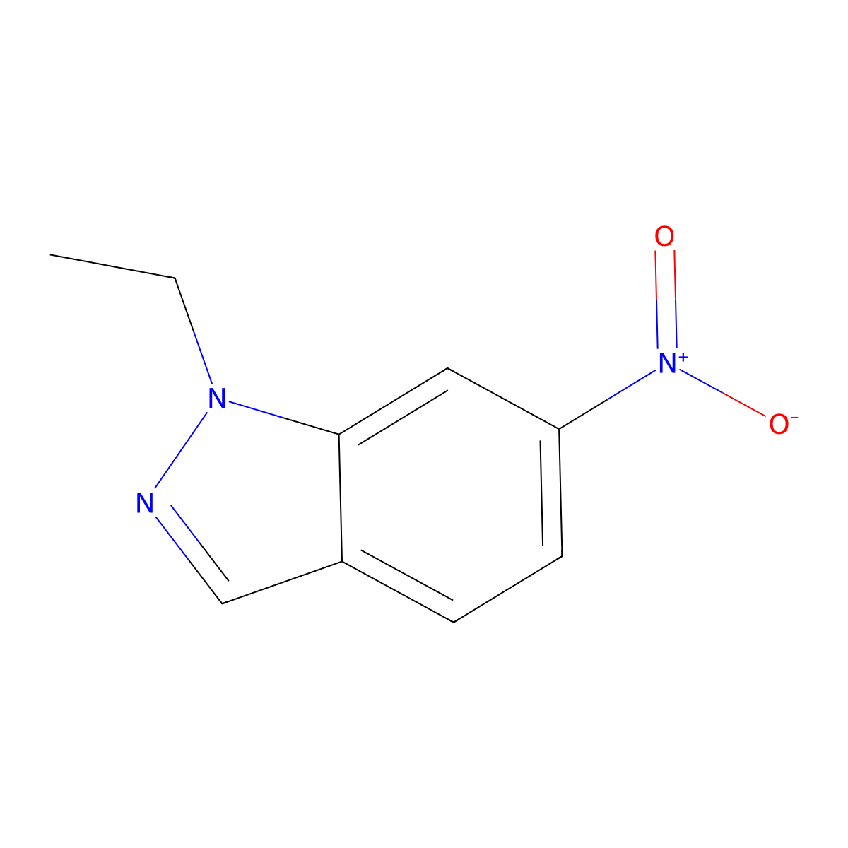 1H-Indazole, 1-ethyl-6-nitro- molecular structure, CAS 65642-28-6